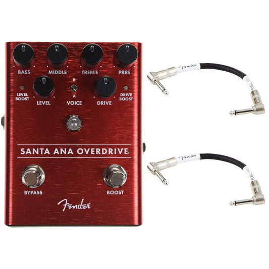 Fender Santa Ana Overdrive Pedal Bundle w/ Patch Cables Effects and Pedals / Overdrive and Boost