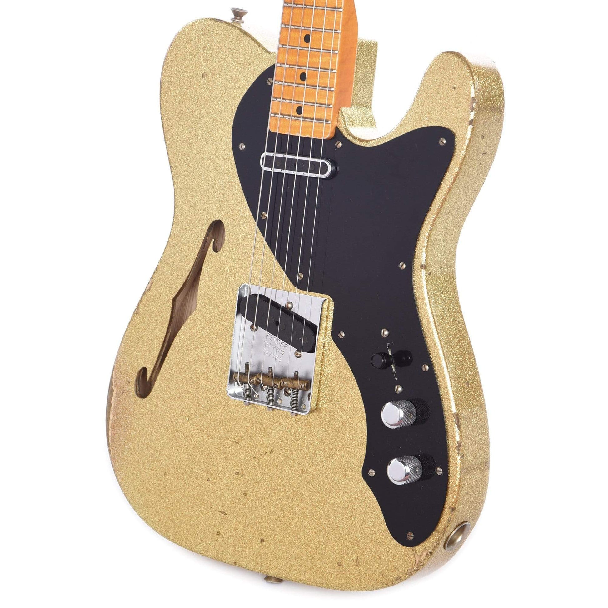 Fender Custom Shop Limited Edition Thinline Loaded Nocaster Relic Aged Gold Sparkle Electric Guitars / Hollow Body