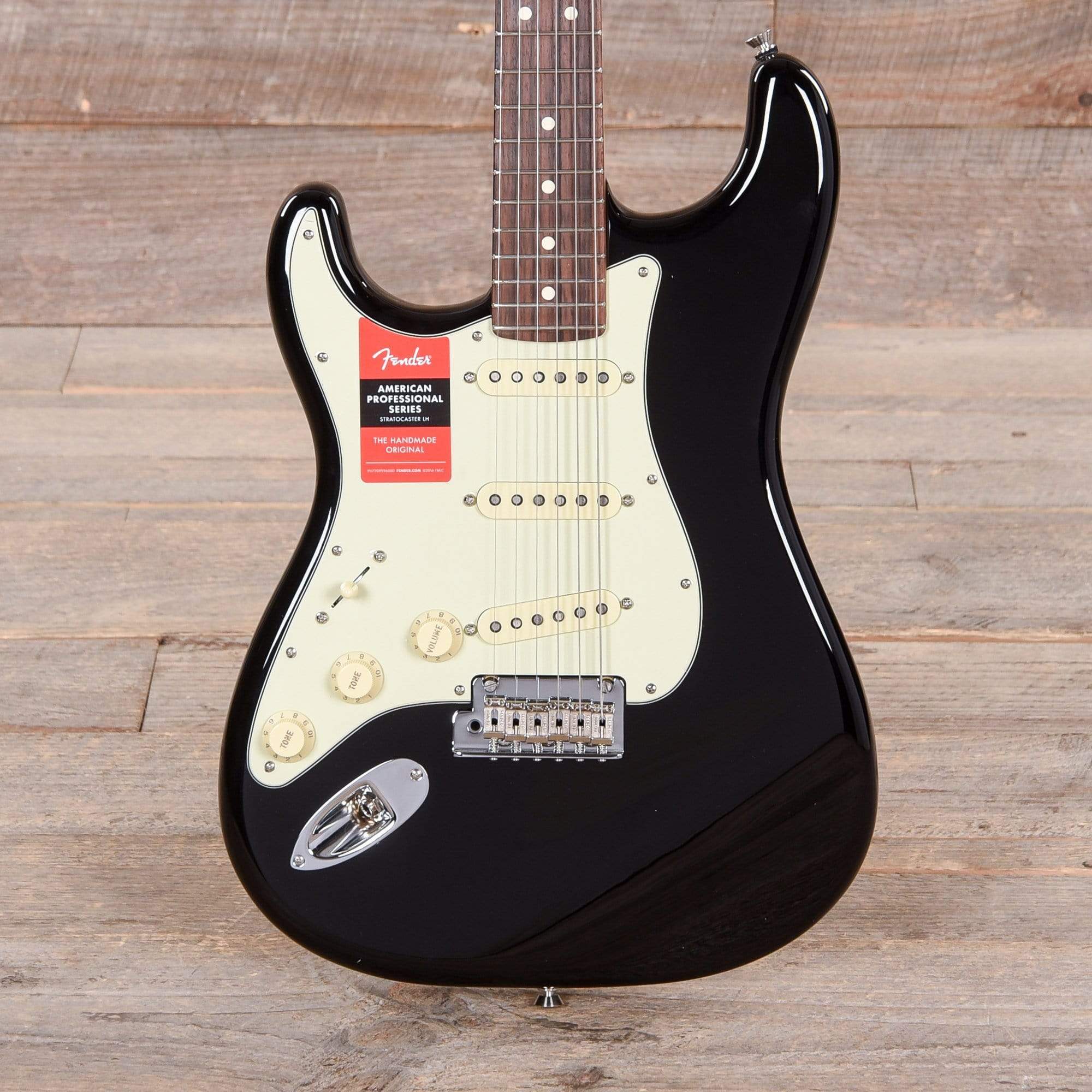 Fender American Pro Stratocaster LEFTY Black w/Mint Pickguard Electric Guitars / Left-Handed