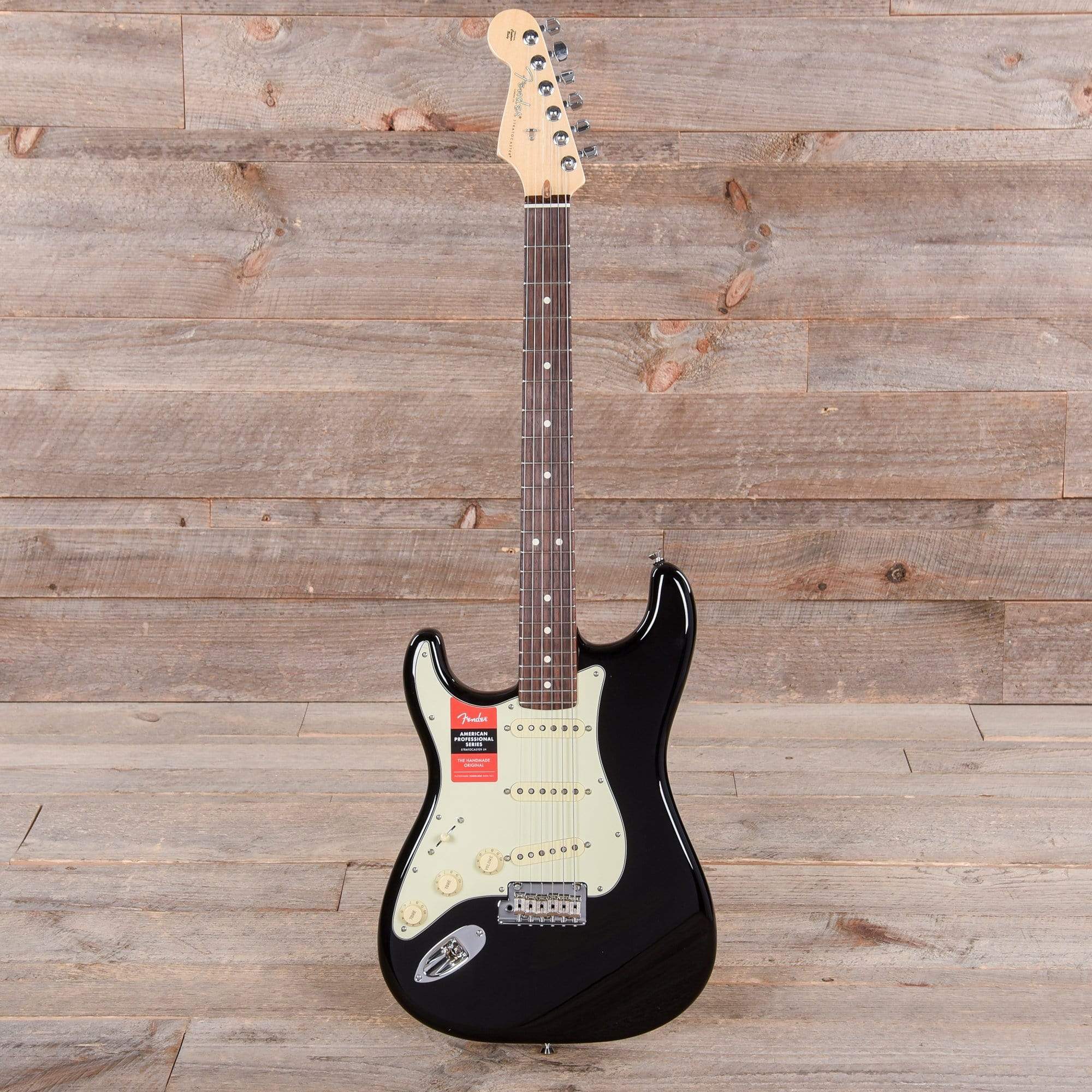 Fender American Pro Stratocaster LEFTY Black w/Mint Pickguard Electric Guitars / Left-Handed