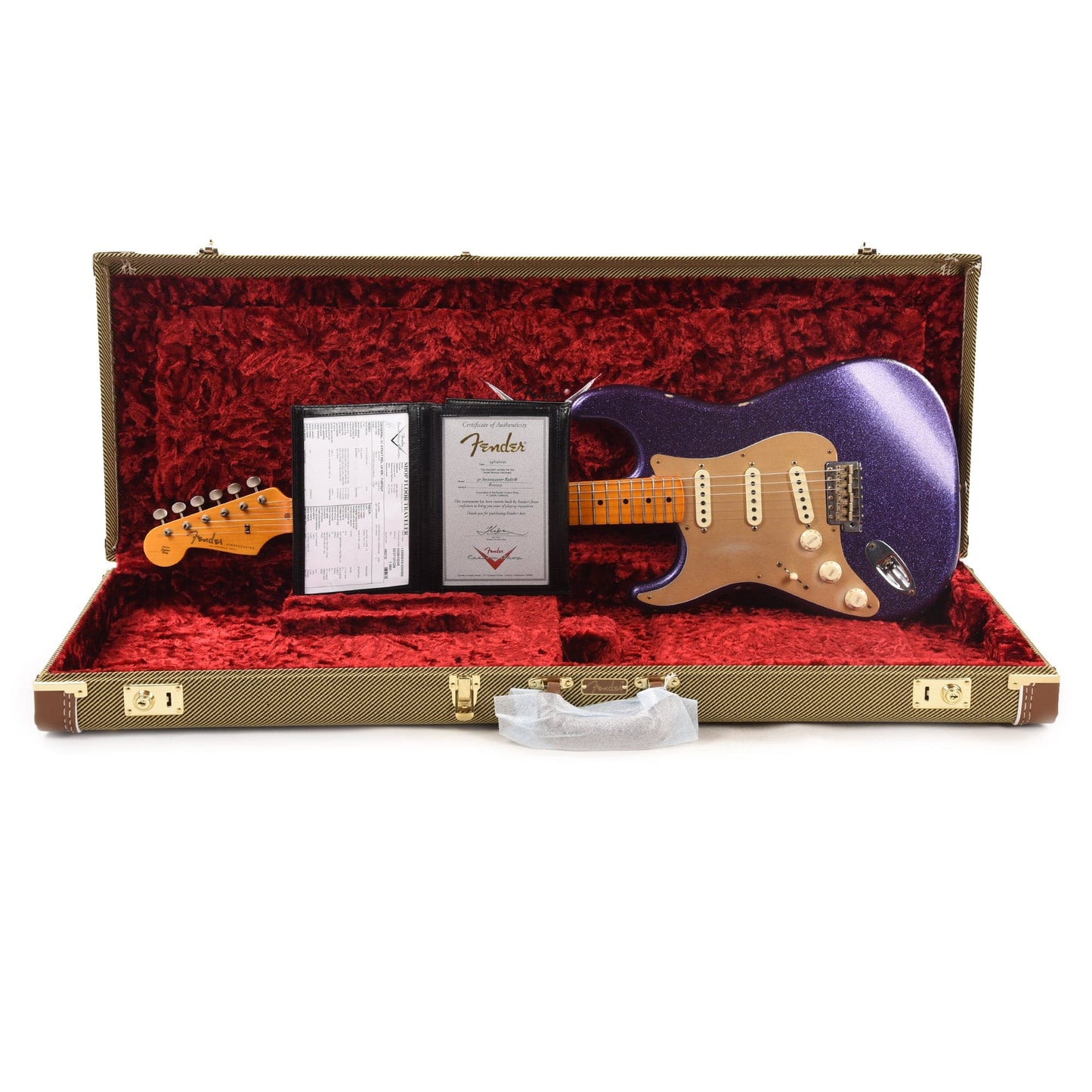 Fender Custom Shop 1957 Stratocaster "Chicago Special" LEFTY Relic Faded/Aged Purple Sparkle Flake w/Gold Anodized Pickguard Electric Guitars / Left-Handed