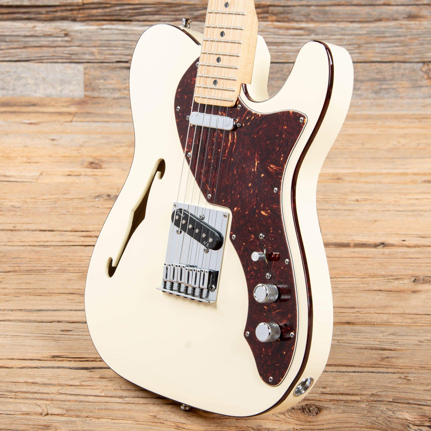 Fender American Deluxe Telecaster Thinline Olympic White 2013 Electric Guitars / Semi-Hollow