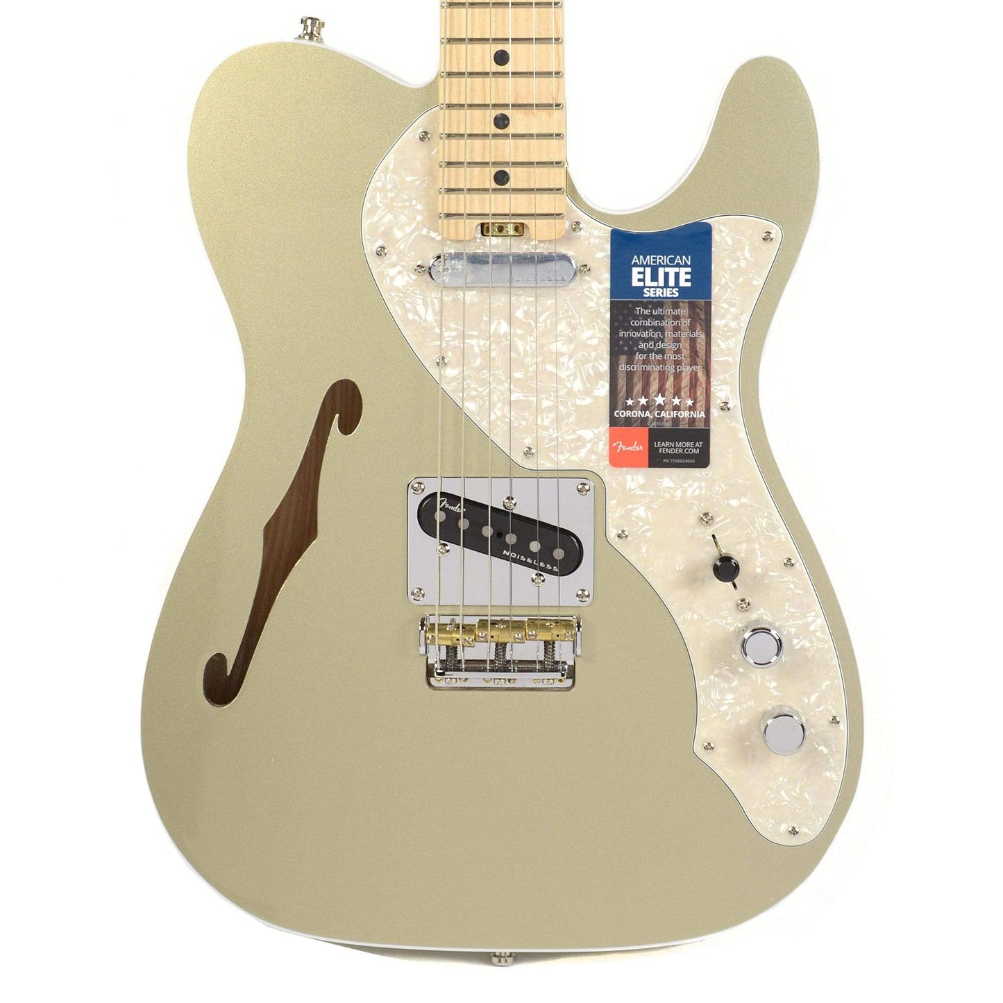 Fender American Elite Telecaster Thinline MN Champagne w/Hardshell Case Electric Guitars / Semi-Hollow