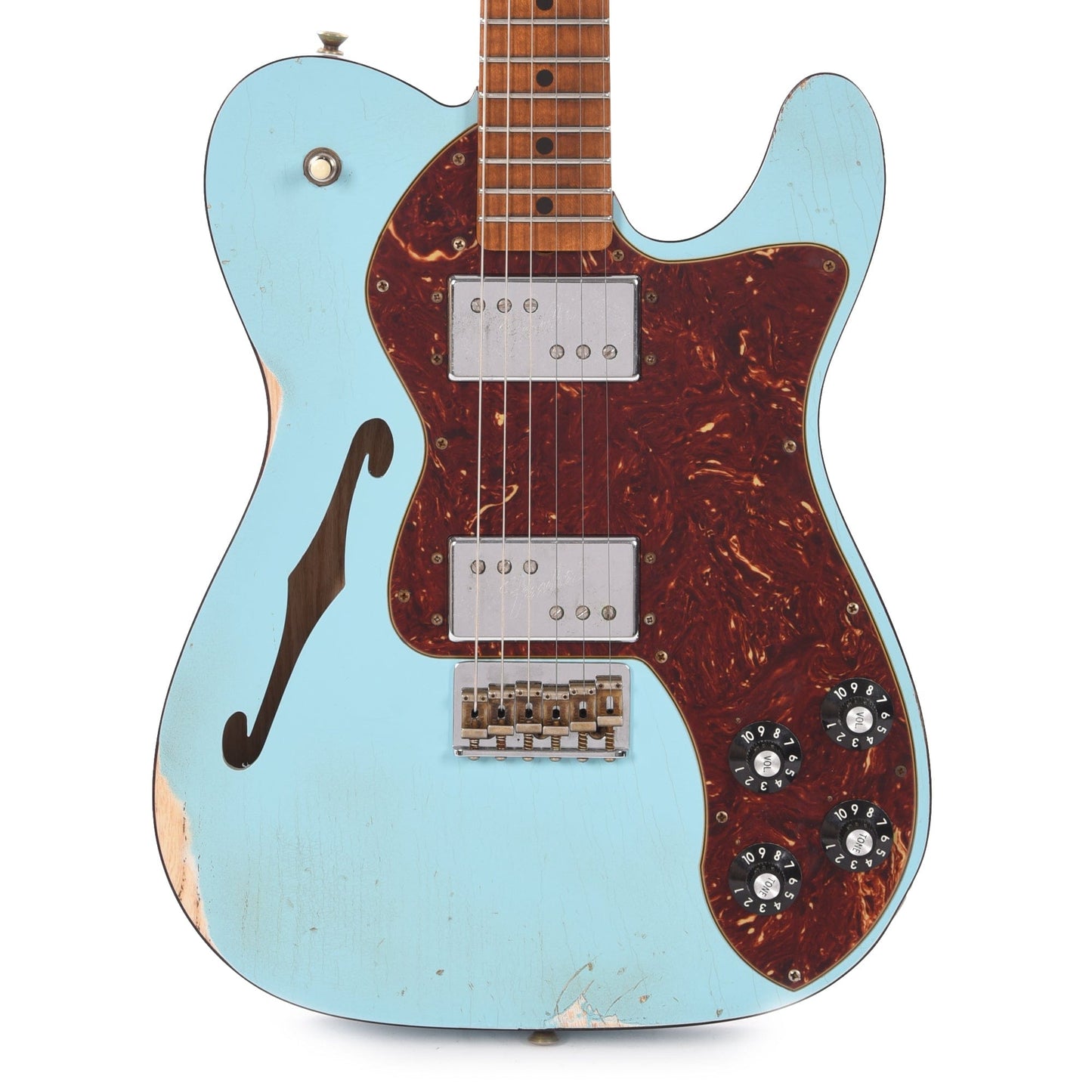 Fender Custom Shop 1972 Thinline Deluxe Relic Ash Aged Daphne Blue w/Roasted Neck & Novak Widerange Humbuckers Electric Guitars / Semi-Hollow