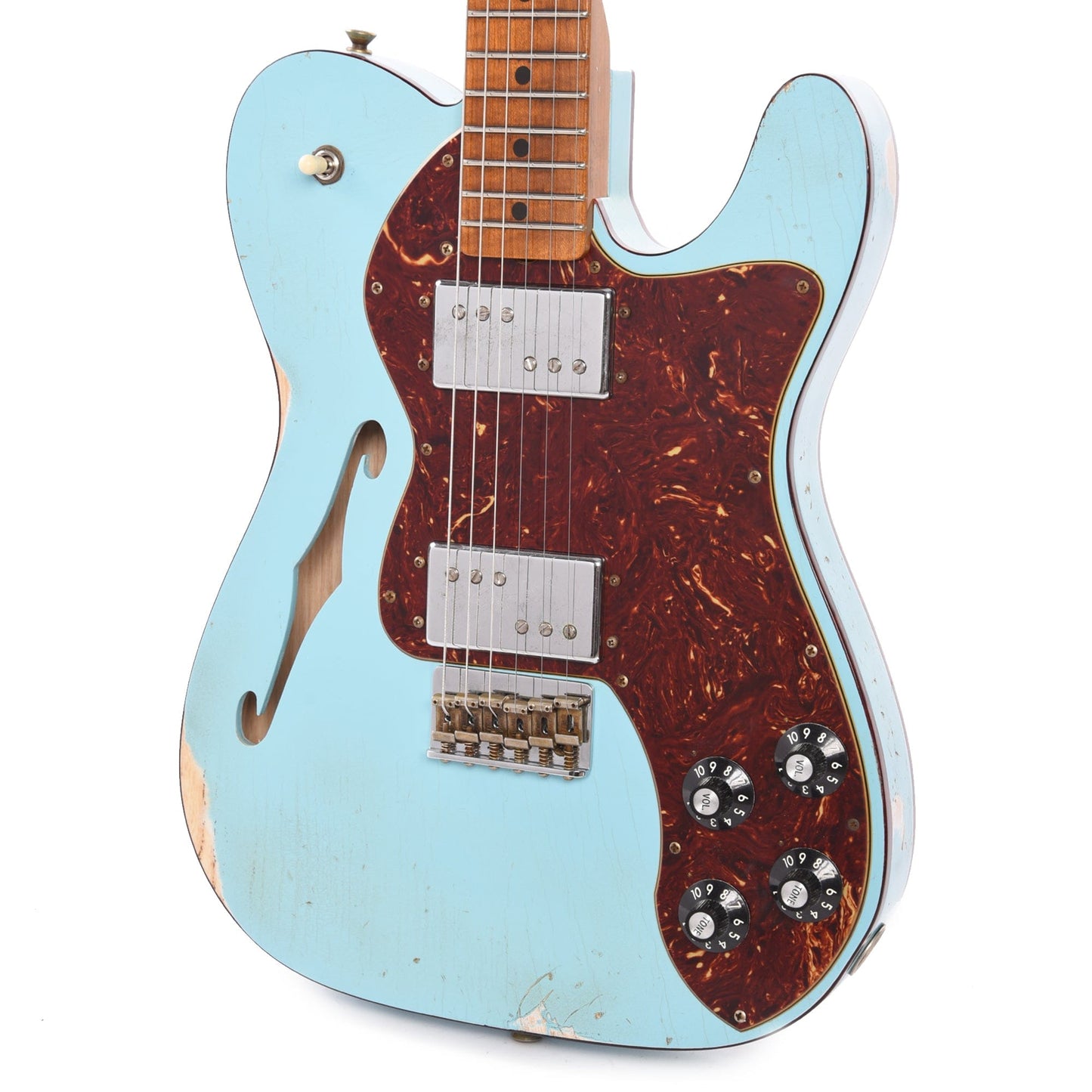 Fender Custom Shop 1972 Thinline Deluxe Relic Ash Aged Daphne Blue w/Roasted Neck & Novak Widerange Humbuckers Electric Guitars / Semi-Hollow