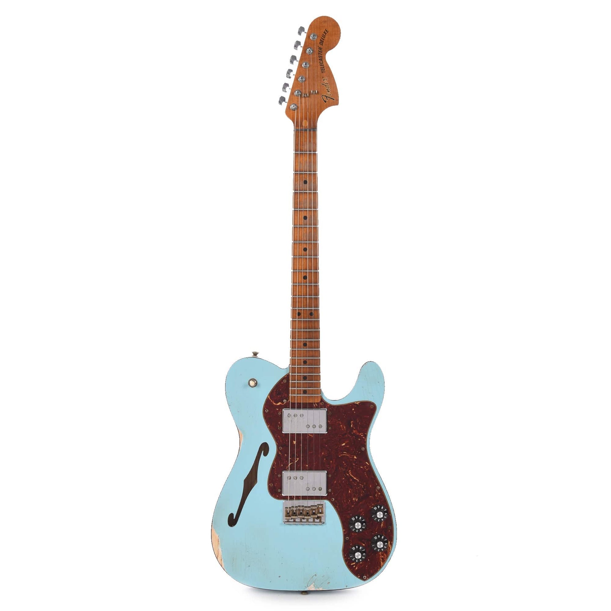 Fender Custom Shop 1972 Thinline Deluxe Relic Ash Aged Daphne Blue w/Roasted Neck & Novak Widerange Humbuckers Electric Guitars / Semi-Hollow