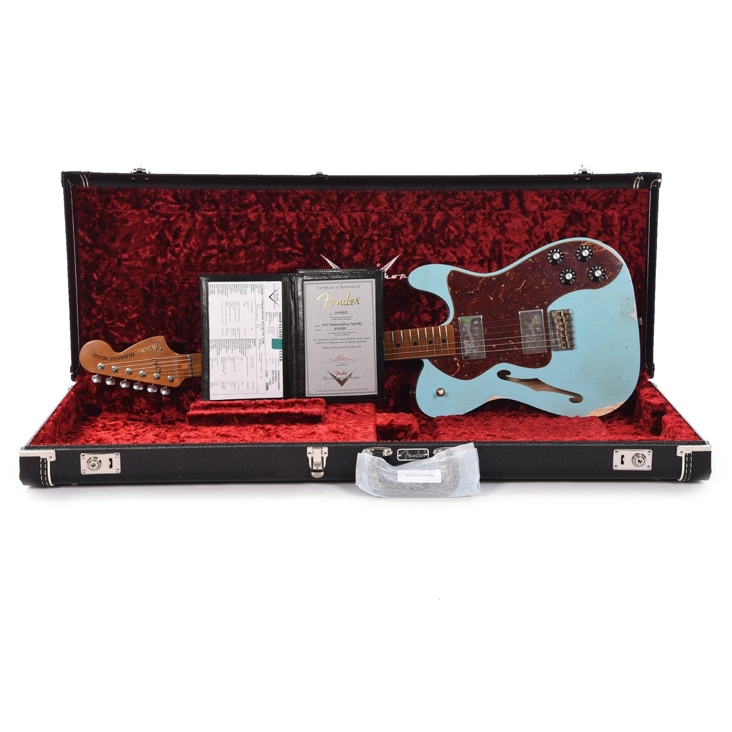 Fender Custom Shop 1972 Thinline Deluxe Relic Ash Aged Daphne Blue w/Roasted Neck & Novak Widerange Humbuckers Electric Guitars / Semi-Hollow