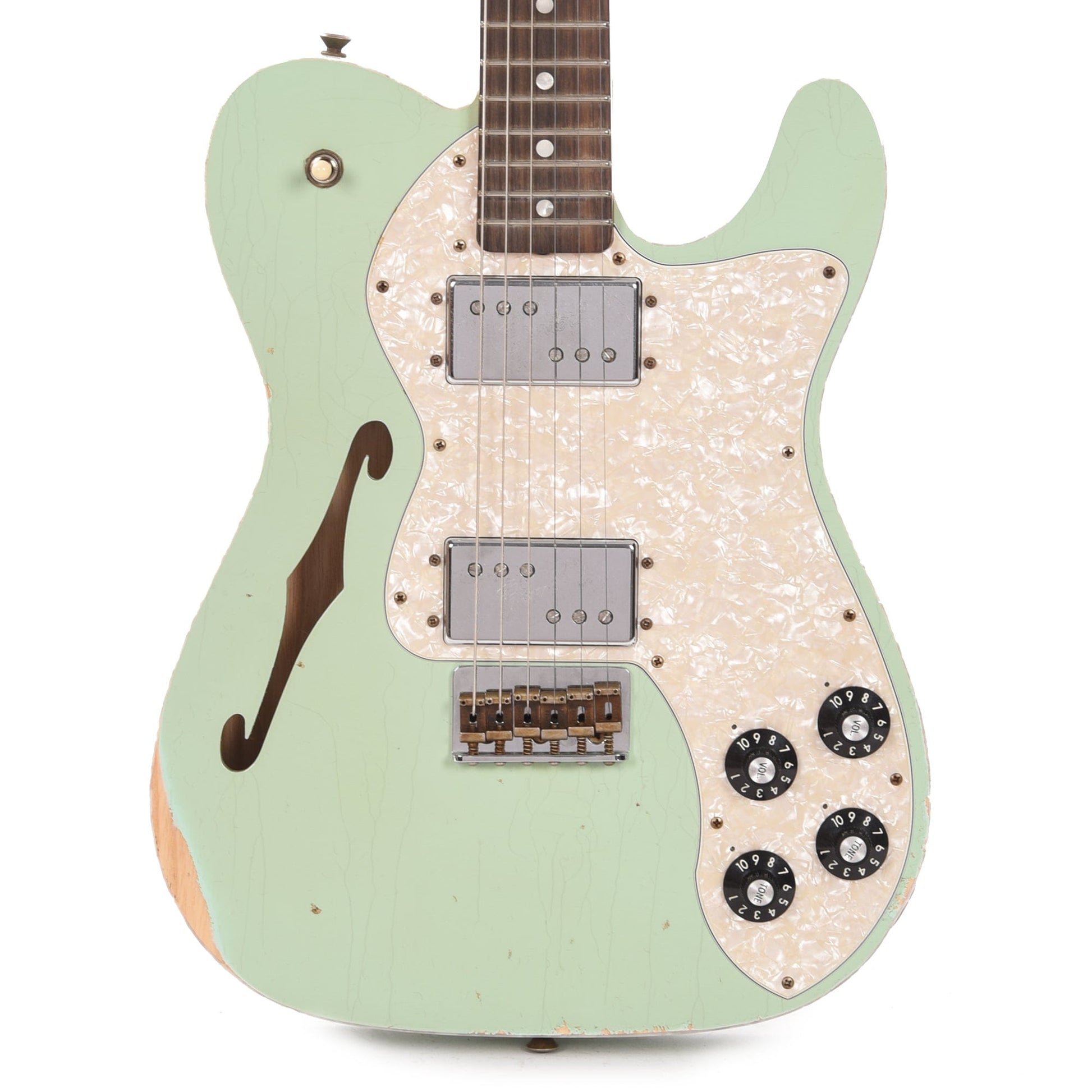 Fender Custom Shop 1972 Thinline Deluxe Relic Ash Dirty Surf Green w/Novak Widerange Humbuckers Electric Guitars / Semi-Hollow