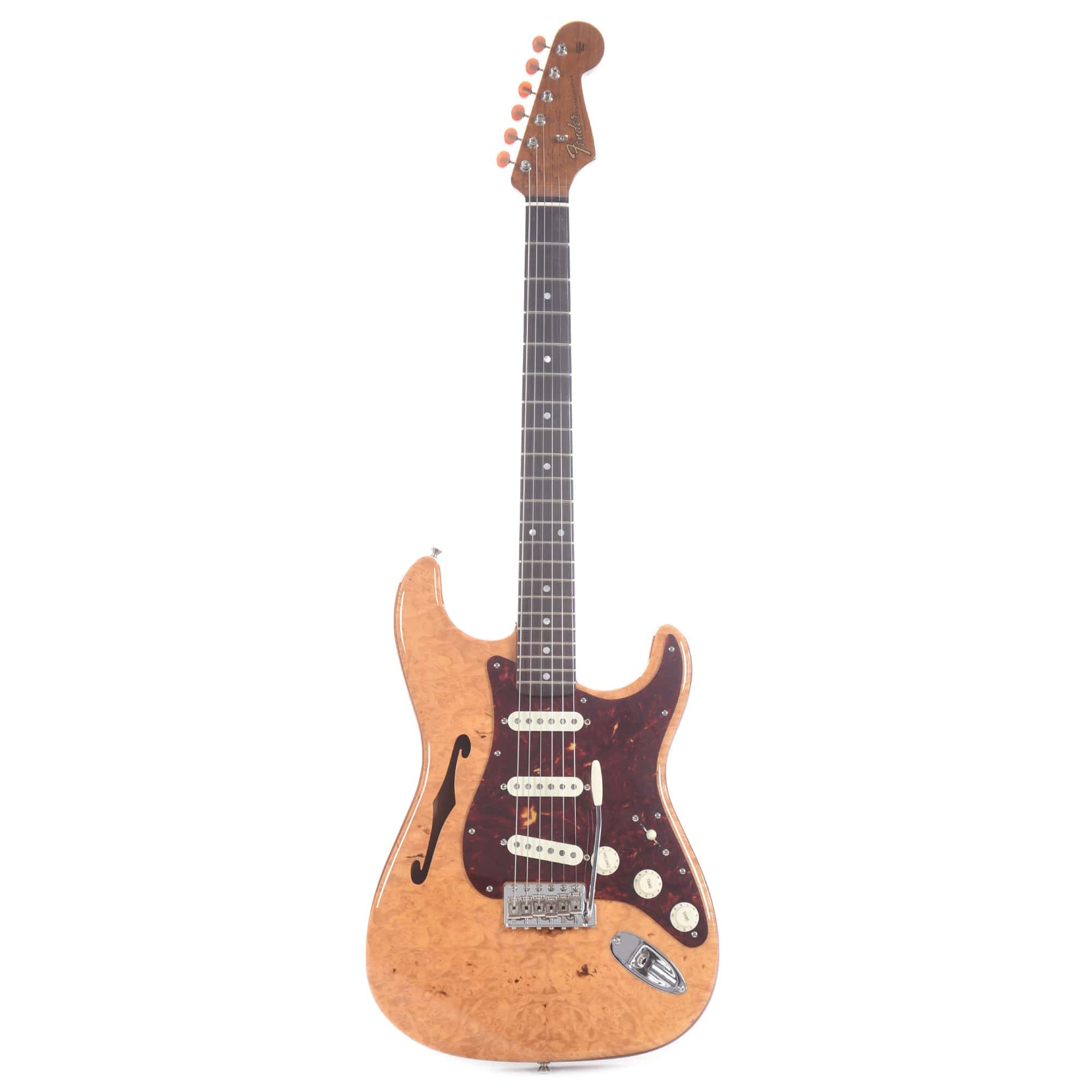 Fender Custom Shop Artisan Stratocaster Thinline Roasted Ash Body AAAA Flame Maple Burl Top Natural Electric Guitars / Semi-Hollow