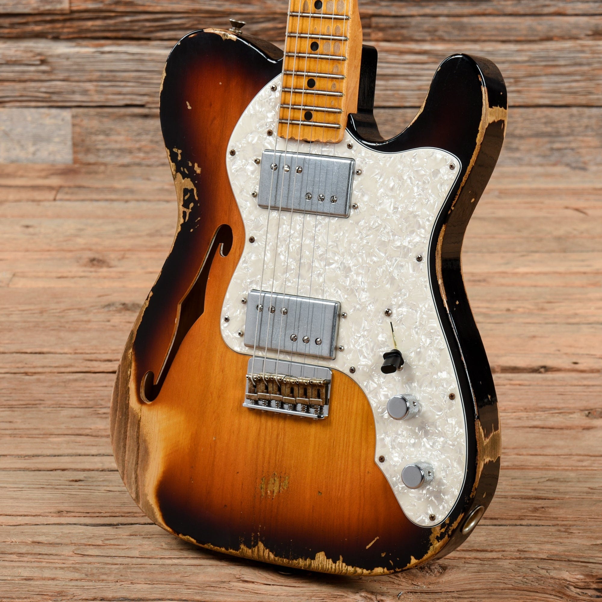 Fender Custom Shop Limited Edition 1972 Telecaster Thinline Heavy Relic Faded/Aged 3-Color Sunburst 2020 Electric Guitars / Semi-Hollow