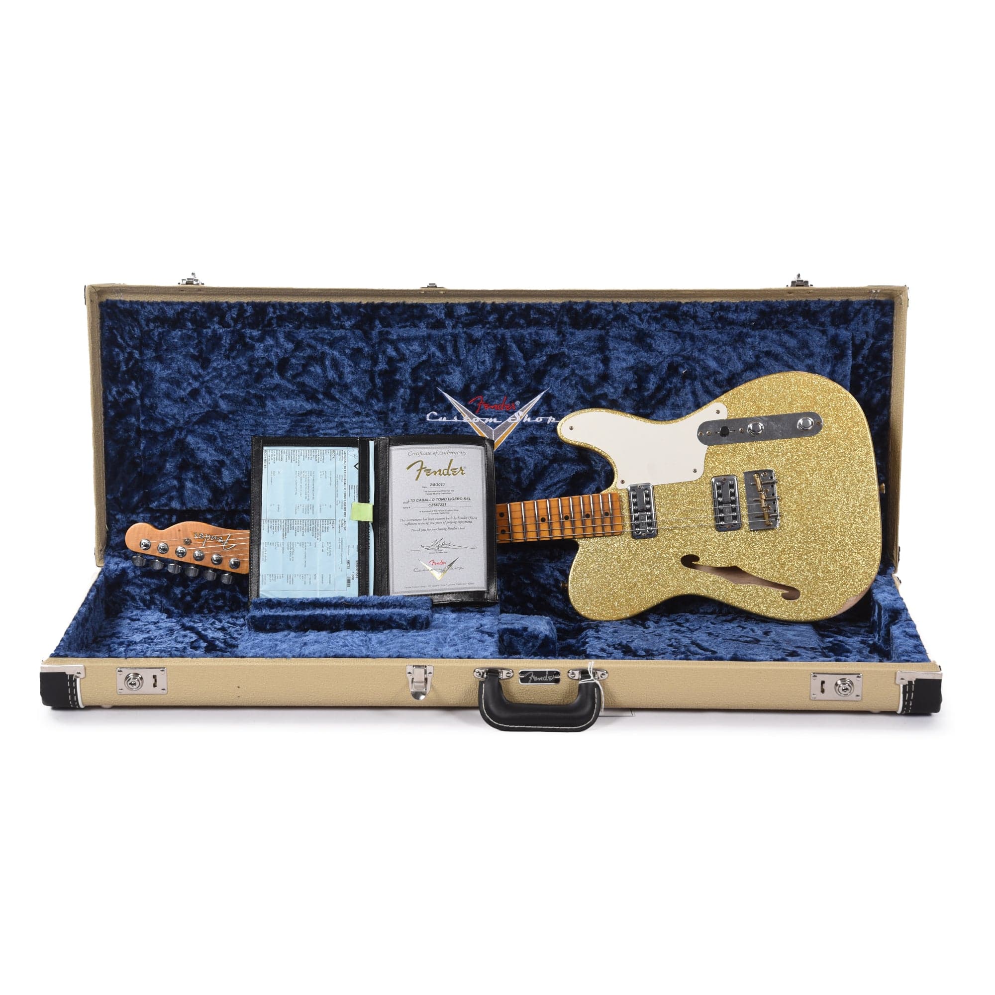 Fender Custom Shop Limited Edition Caballo Tono Ligero Relic Aged Gold Sparkle Electric Guitars / Semi-Hollow