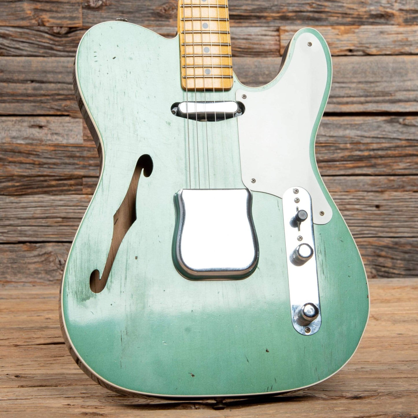 Fender Custom Shop Limited Edition Roasted Pine Double Esquire Custom Journeyman Relic Faded Aged Sherwood Green Metallic 2019 Electric Guitars / Semi-Hollow