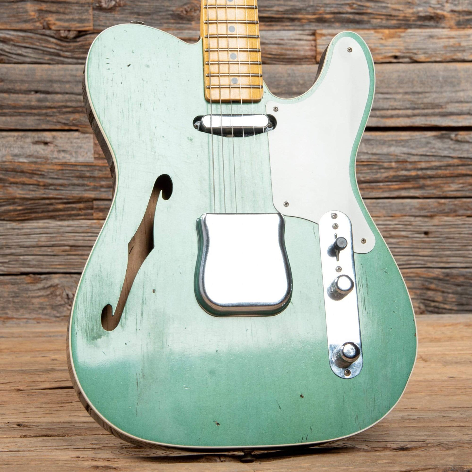 Fender Custom Shop Limited Edition Roasted Pine Double Esquire Custom Journeyman Relic Faded Aged Sherwood Green Metallic 2019 Electric Guitars / Semi-Hollow
