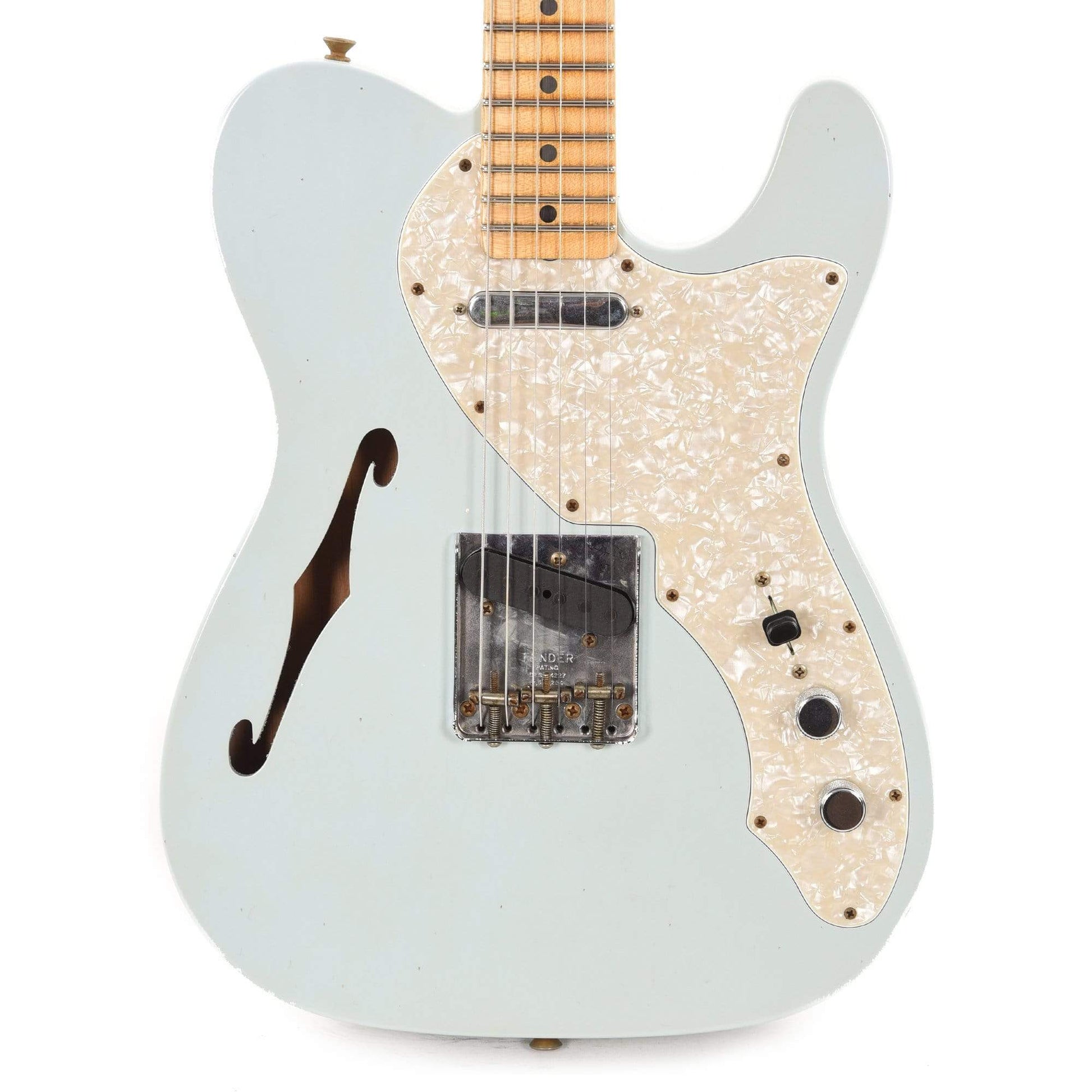 Fender Custom Shop Time Machine 1969 Telecaster Thinline Journeyman Aged Sonic Blue Electric Guitars / Semi-Hollow