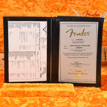 Fender Custom Shop Time Machine 1969 Telecaster Thinline Journeyman Aged Sonic Blue Electric Guitars / Semi-Hollow