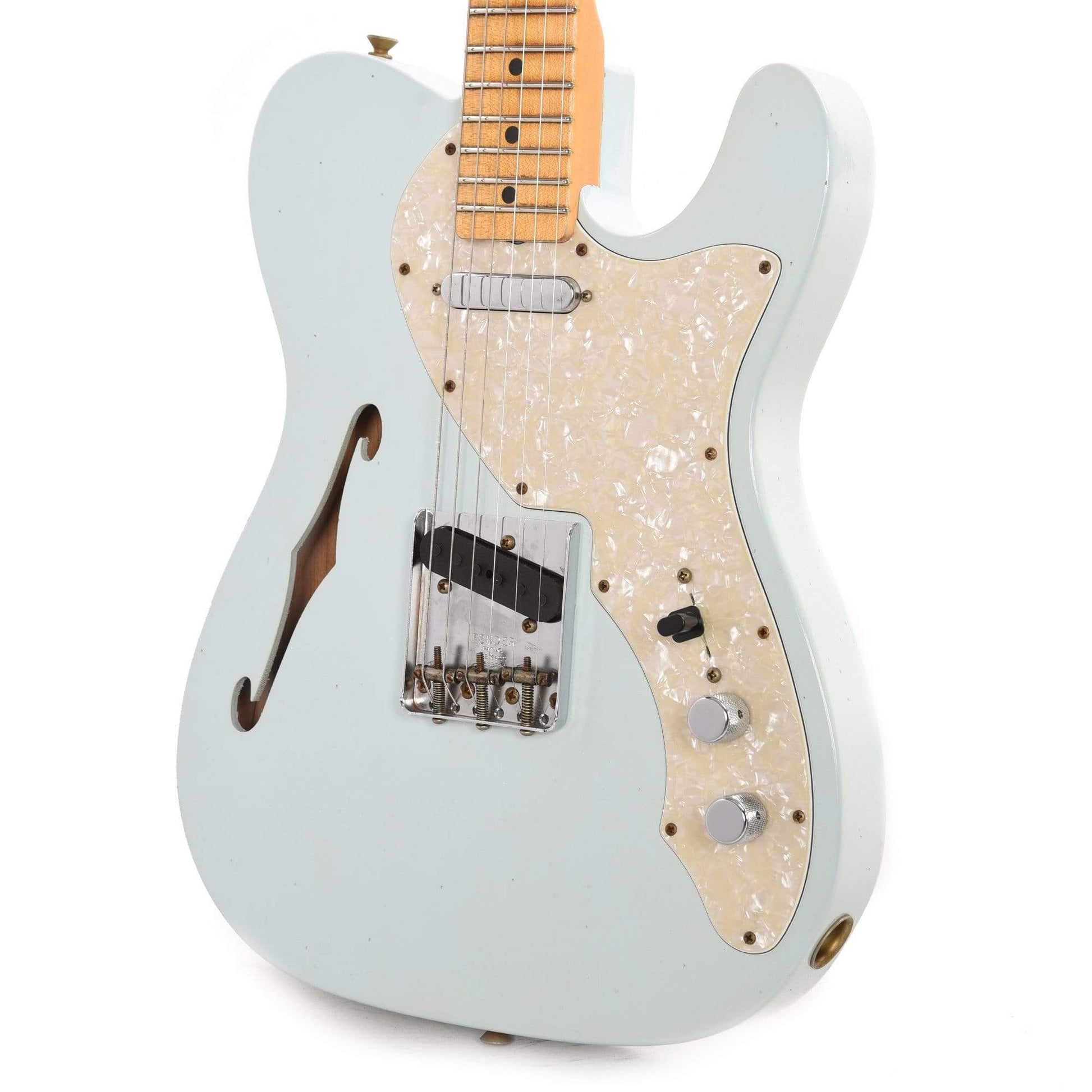 Fender Custom Shop Time Machine 1969 Telecaster Thinline Journeyman Aged Sonic Blue Electric Guitars / Semi-Hollow