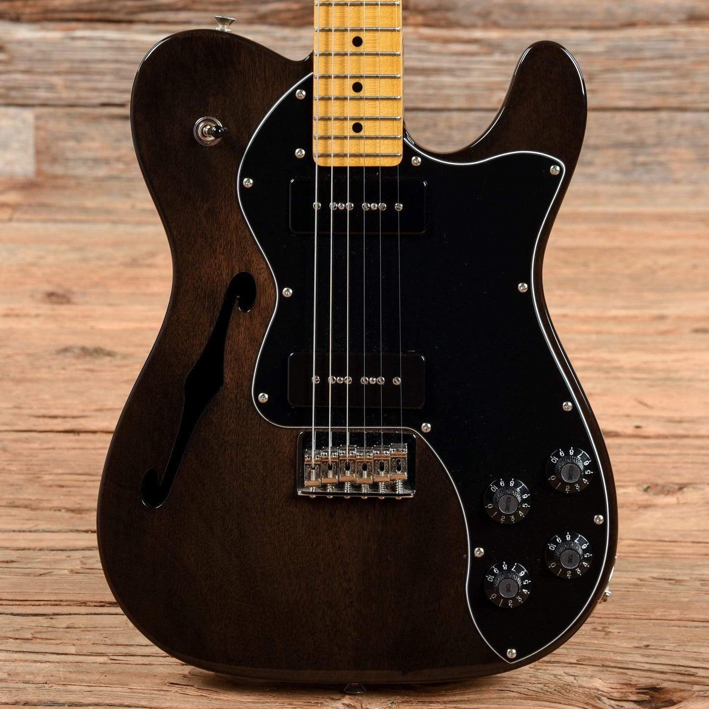 Fender Modern Player Telecaster Thinline Deluxe Black Transparent 2018 Electric Guitars / Semi-Hollow