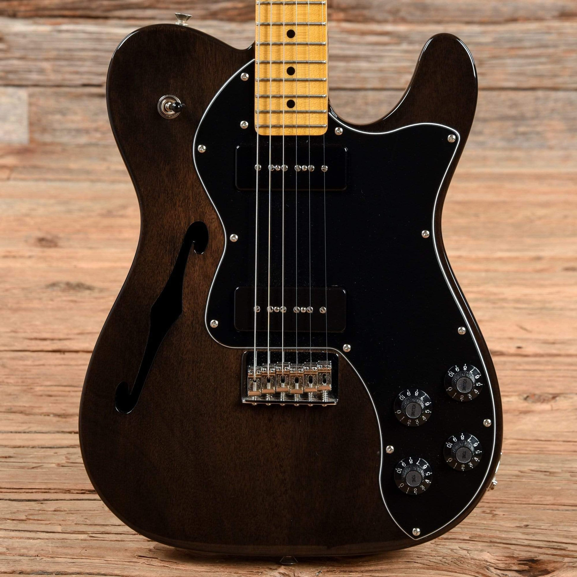 Fender Modern Player Telecaster Thinline Deluxe Black Transparent 2018 Electric Guitars / Semi-Hollow