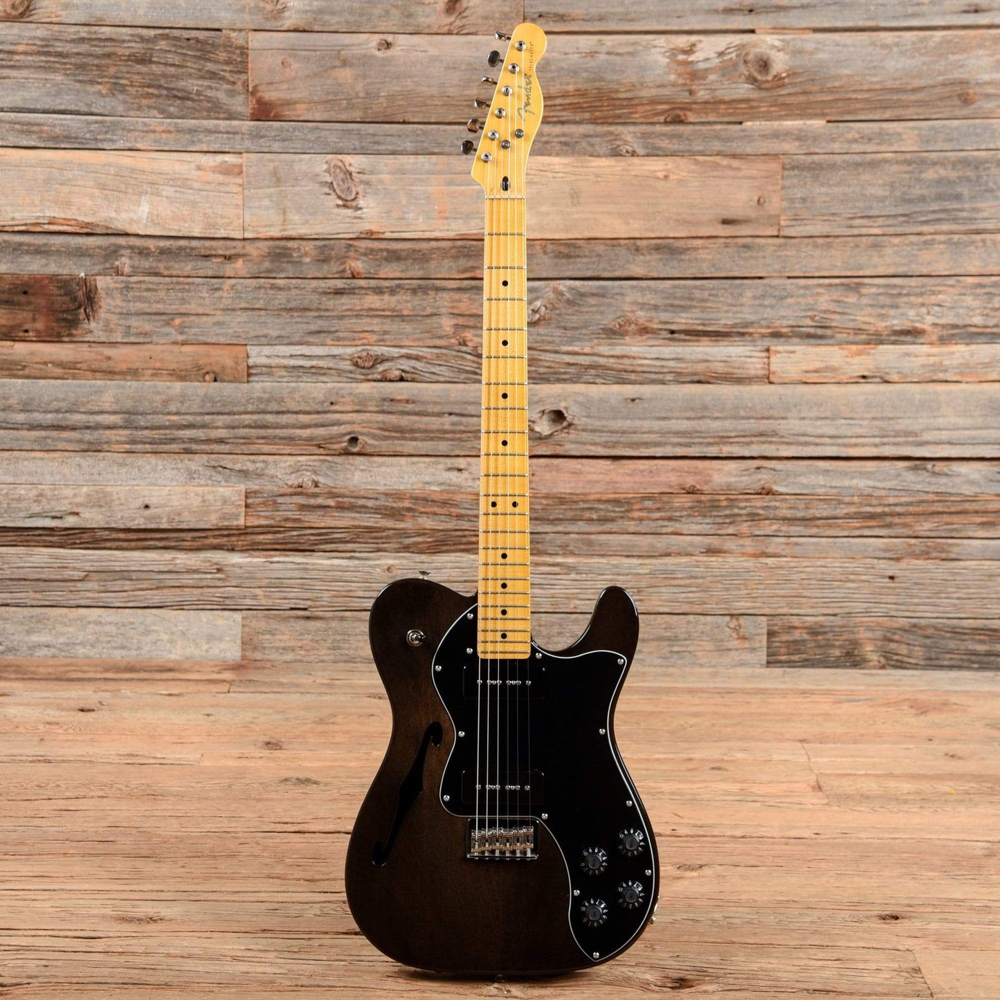 Fender Modern Player Telecaster Thinline Deluxe Black Transparent 2018 Electric Guitars / Semi-Hollow