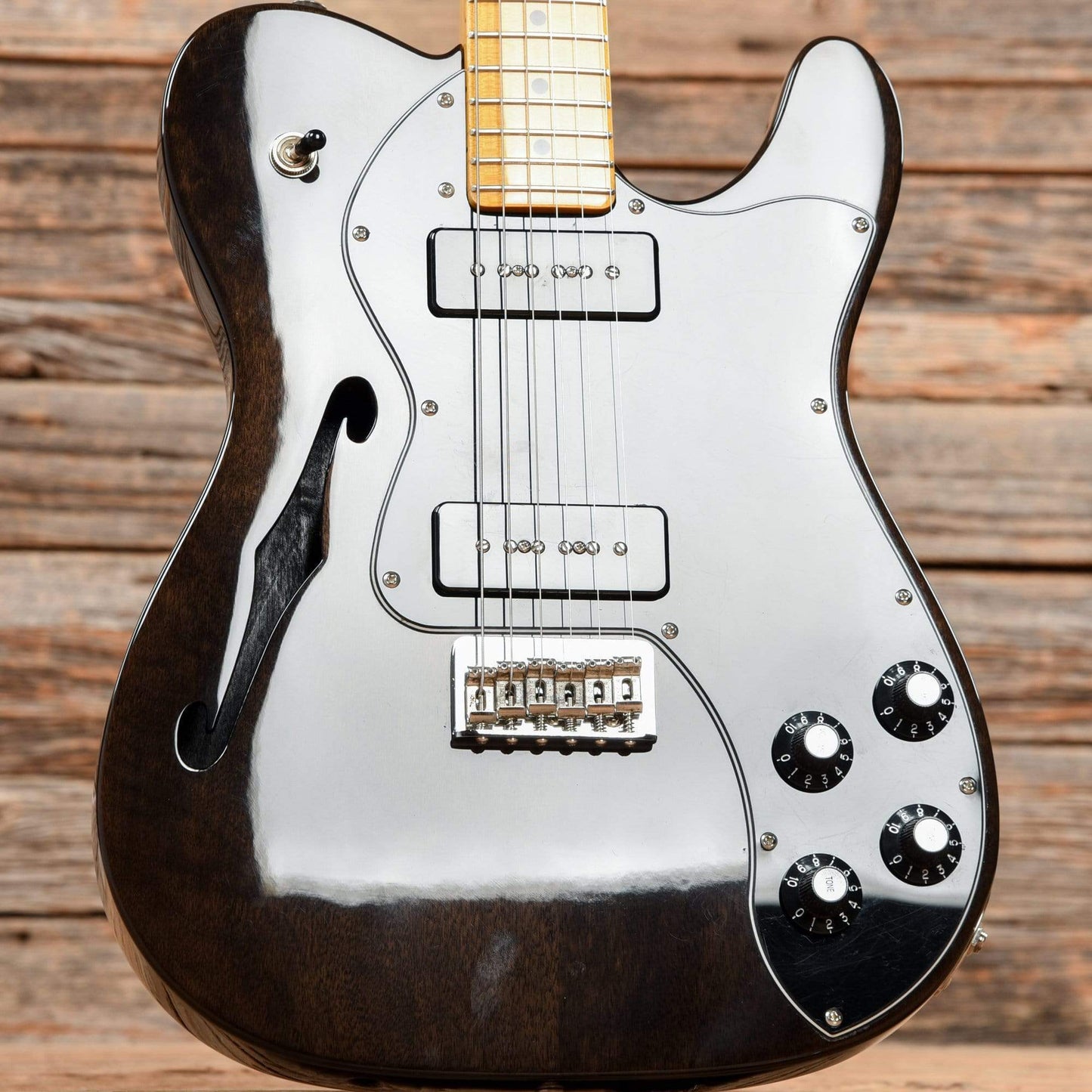 Fender Modern Player Telecaster Thinline Deluxe Black Transparent 2018 Electric Guitars / Semi-Hollow