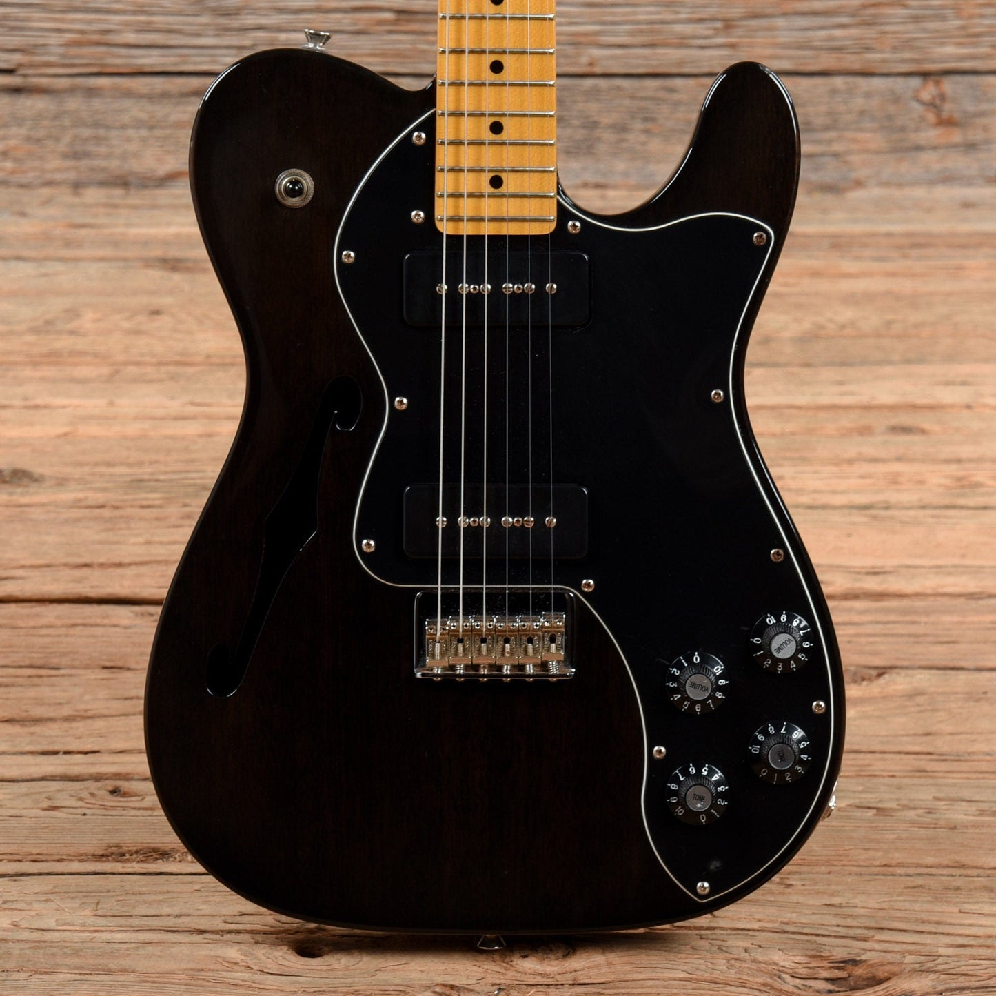 Fender Modern Player Telecaster Thinline Deluxe Transparent Black 2018 Electric Guitars / Semi-Hollow