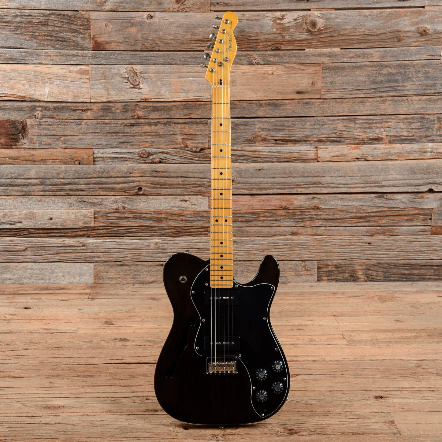Fender Modern Player Telecaster Thinline Deluxe Transparent Black 2018 Electric Guitars / Semi-Hollow