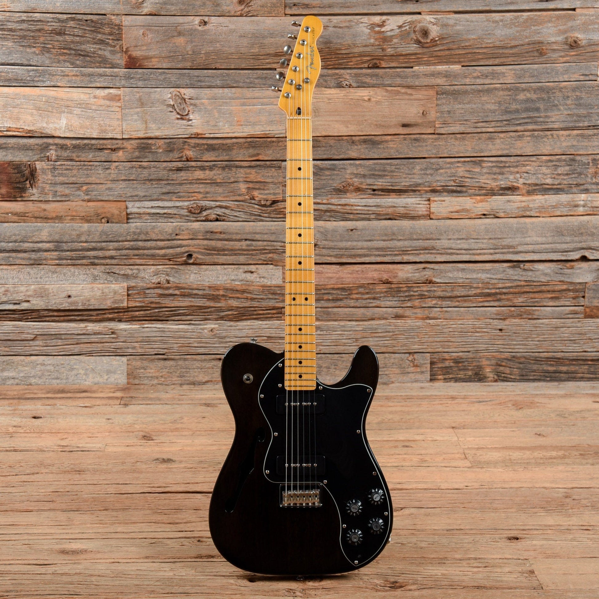 Fender Modern Player Telecaster Thinline Deluxe Transparent Black 2018 Electric Guitars / Semi-Hollow
