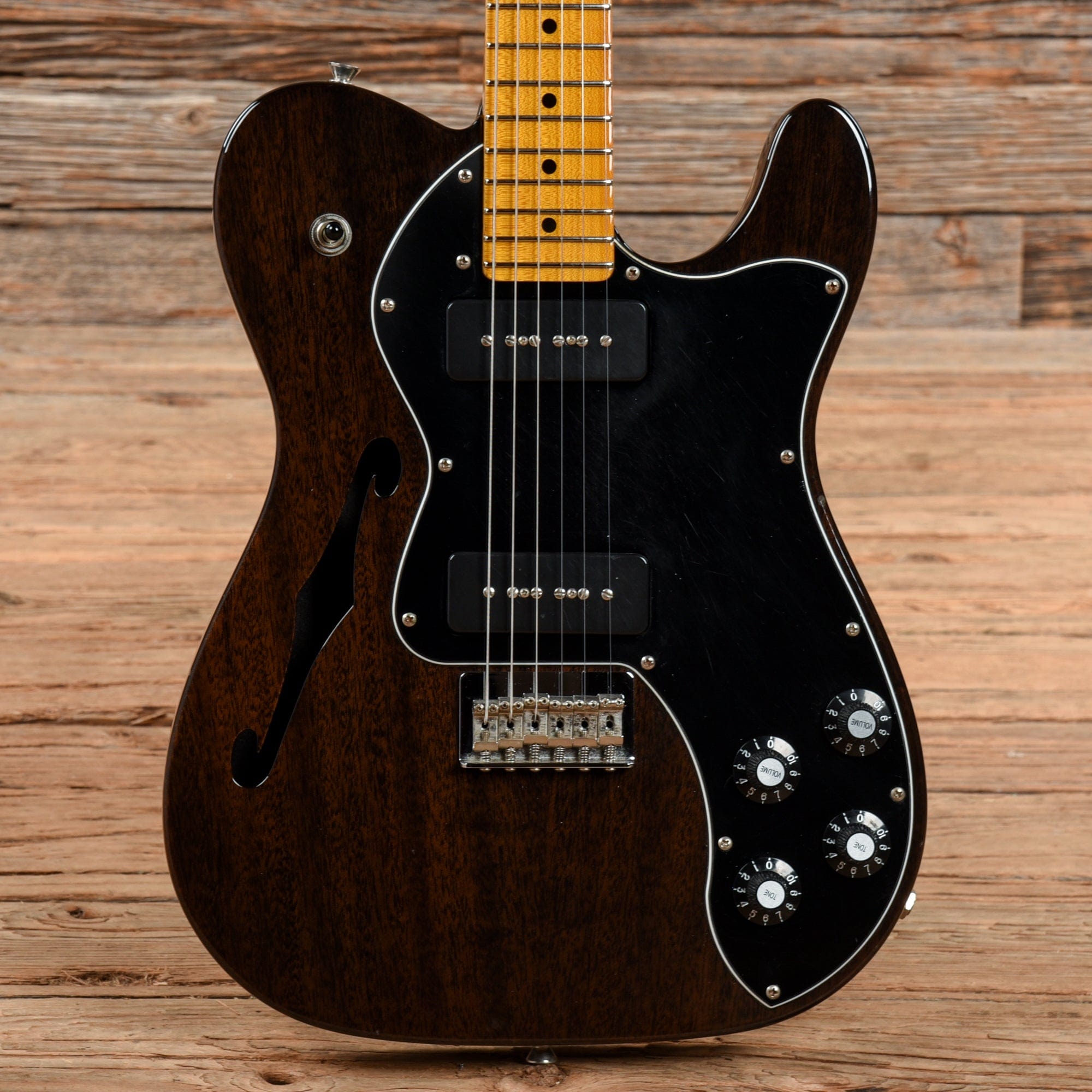 Fender Modern Player Telecaster Thinline Transparent Black 2015 Electric Guitars / Semi-Hollow