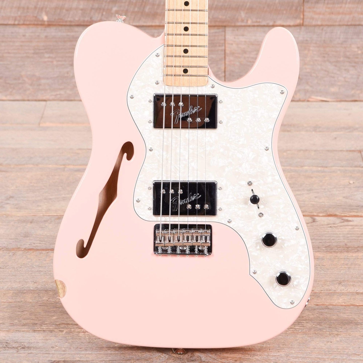 Fender Vintera '70s Telecaster Thinline Shell Pink w/4-Ply Aged Pearl Pickguard Electric Guitars / Semi-Hollow