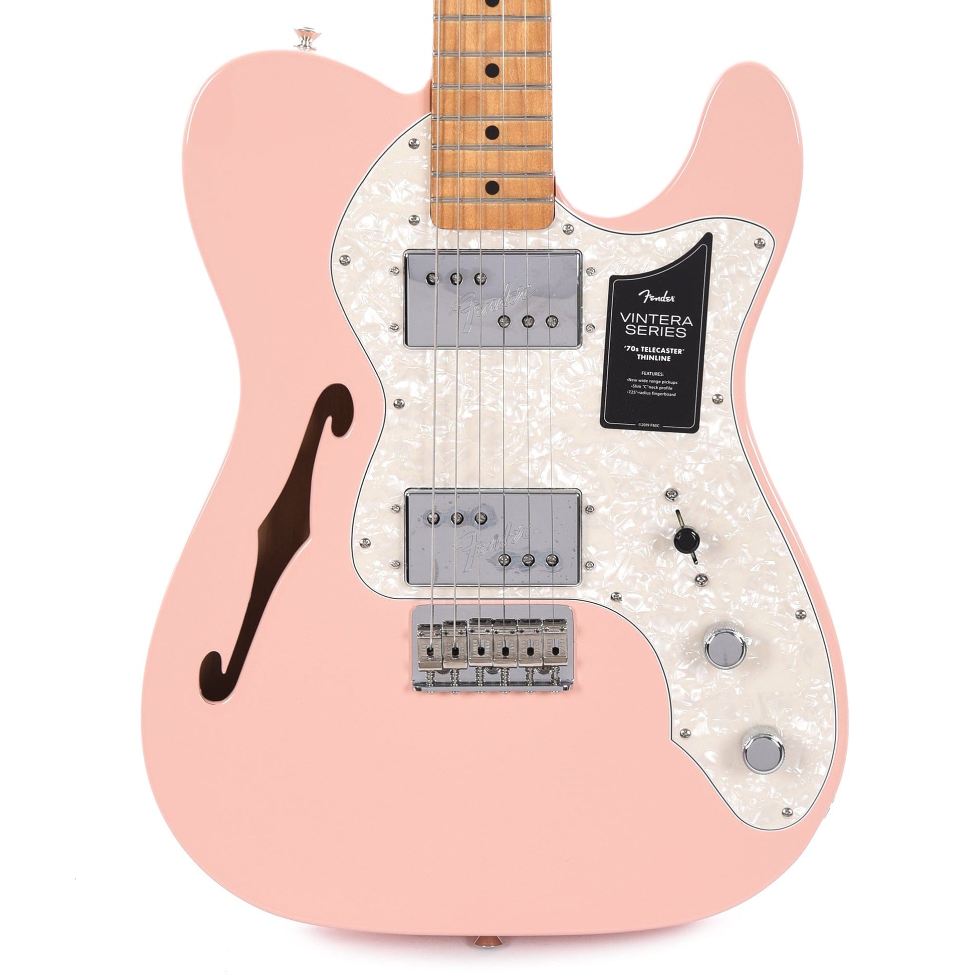 Fender Vintera '70s Telecaster Thinline Shell Pink w/4-Ply Aged Pearl Pickguard Electric Guitars / Semi-Hollow