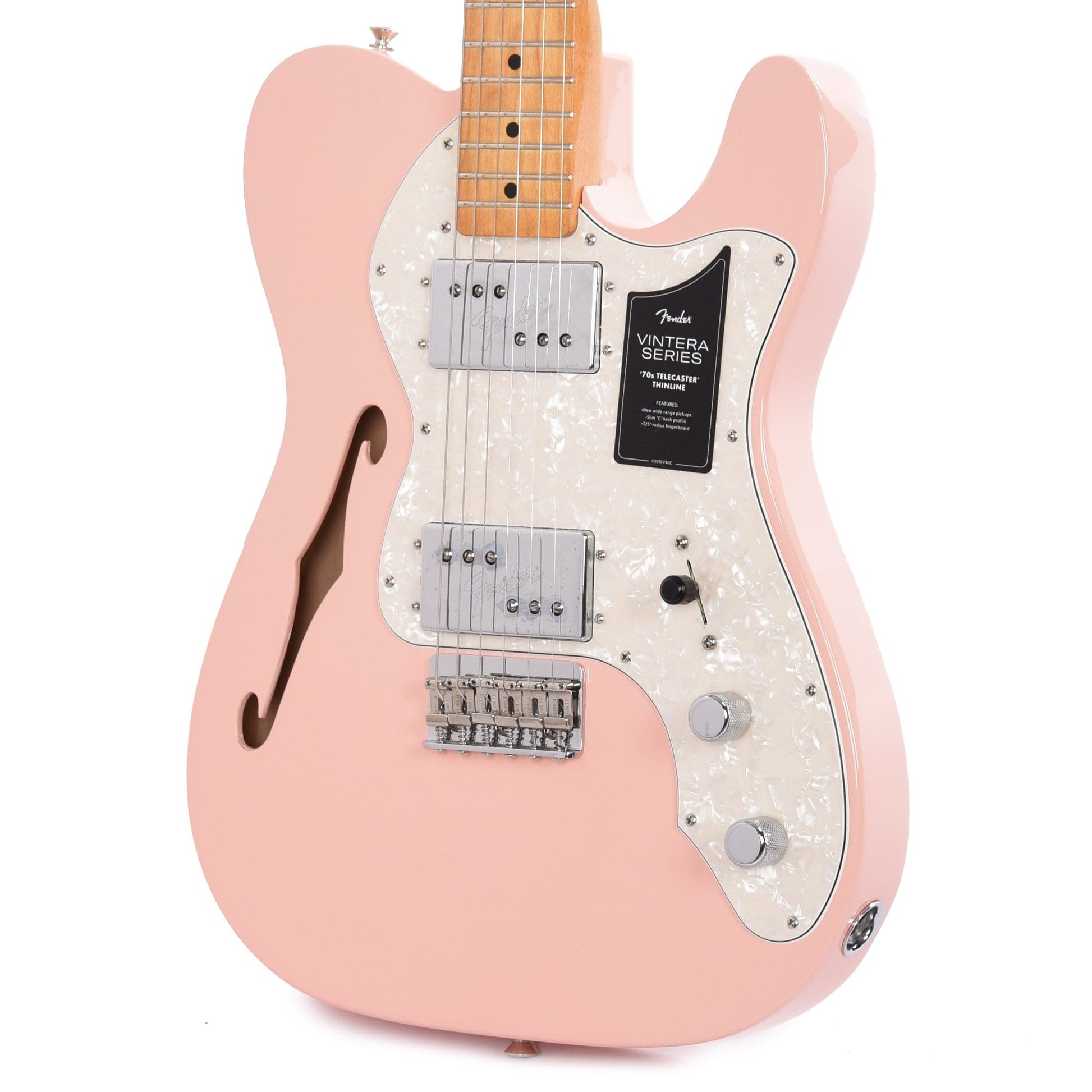 Fender Vintera '70s Telecaster Thinline Shell Pink w/4-Ply Aged Pearl Pickguard Electric Guitars / Semi-Hollow