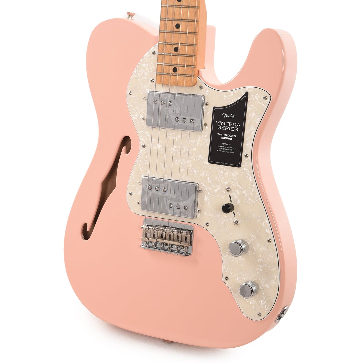 Fender Vintera '70s Telecaster Thinline Shell Pink w/4-Ply Aged Pearl Pickguard Electric Guitars / Semi-Hollow