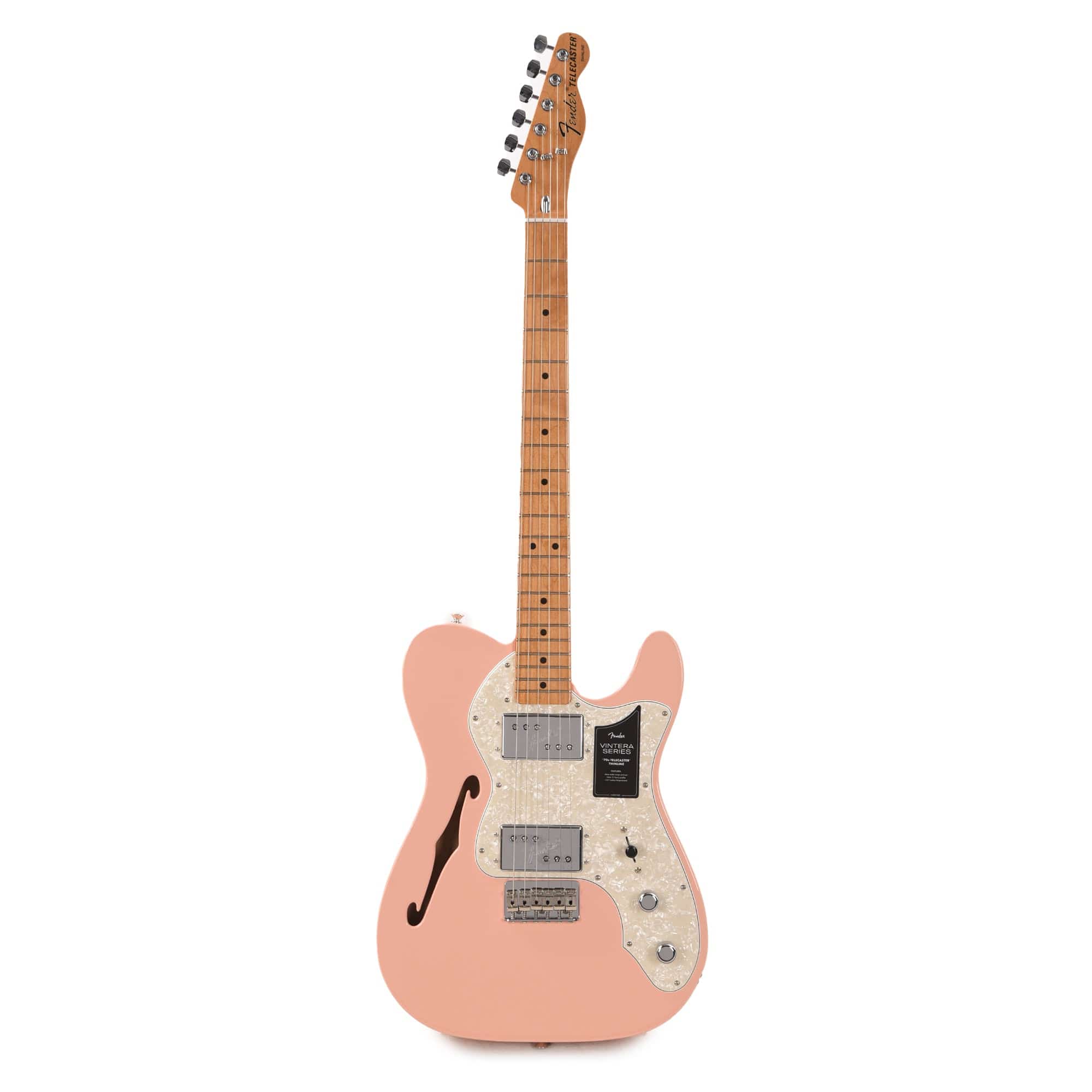 Fender Vintera '70s Telecaster Thinline Shell Pink w/4-Ply Aged Pearl ...