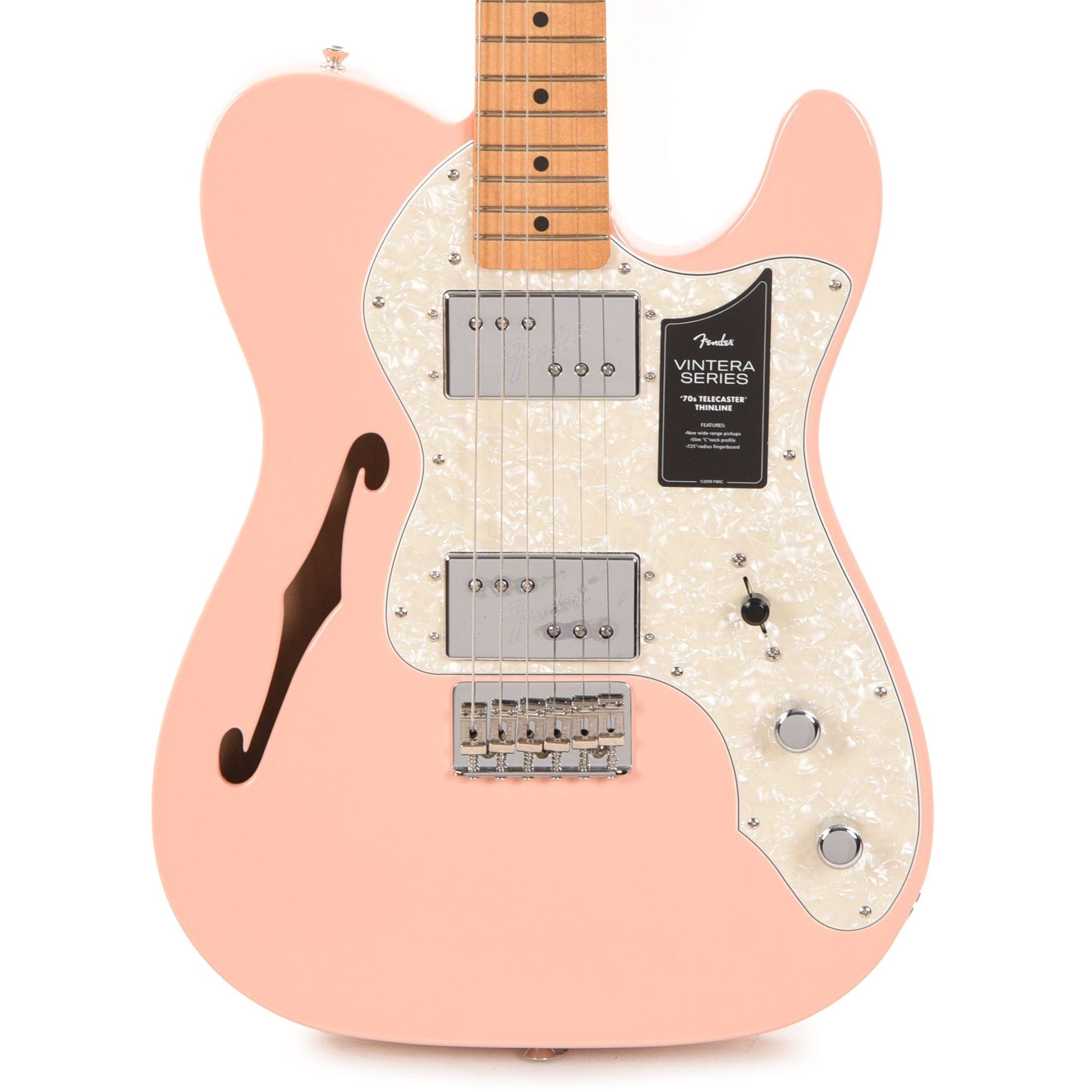 Fender Vintera '70s Telecaster Thinline Shell Pink w/4-Ply Aged Pearl Pickguard Electric Guitars / Semi-Hollow