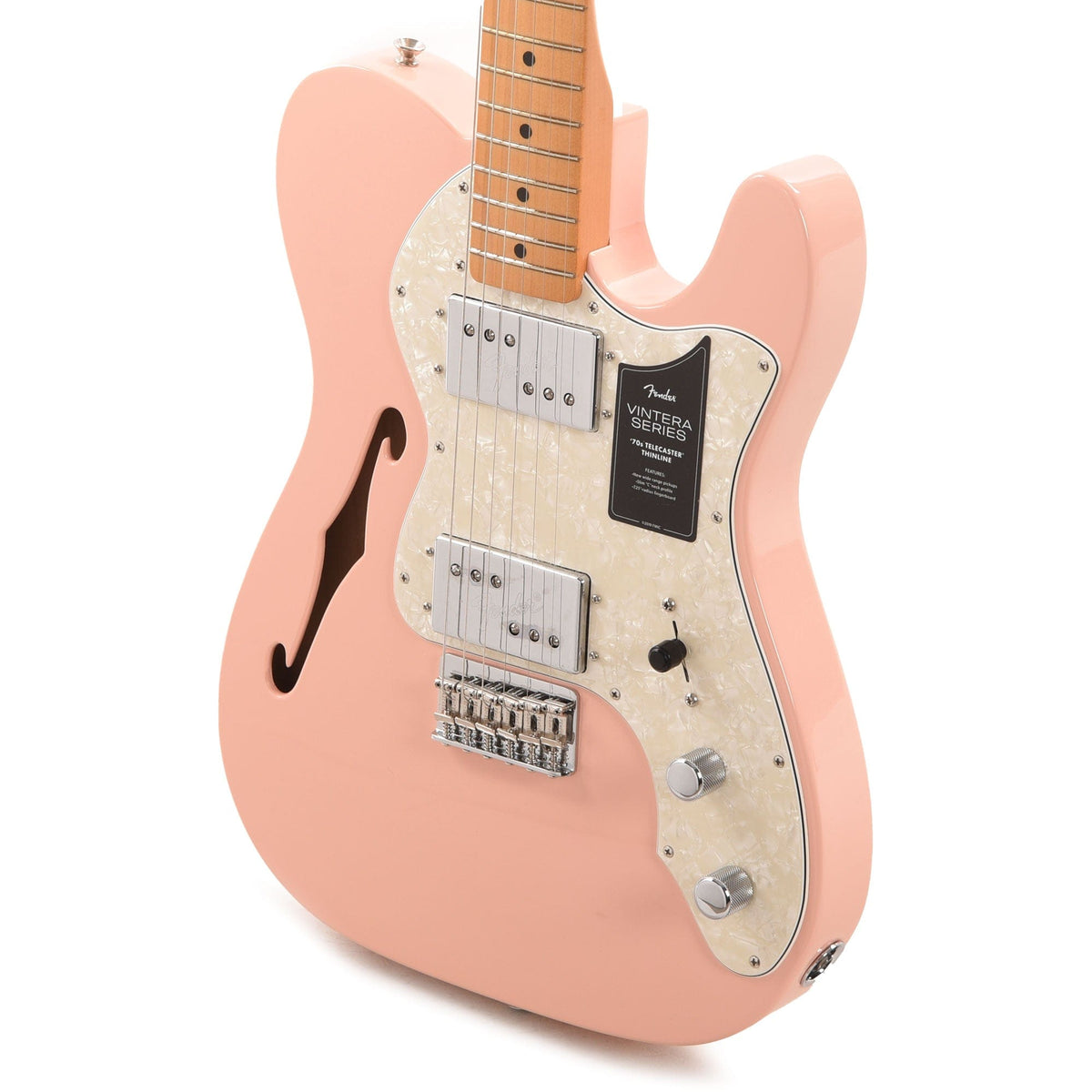 Fender Vintera '70s Telecaster Thinline Shell Pink w/4-Ply Aged Pearl ...