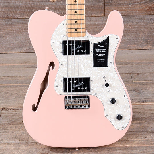 Fender Vintera '70s Telecaster Thinline Shell Pink w/4-Ply Aged Pearl Pickguard Electric Guitars / Semi-Hollow