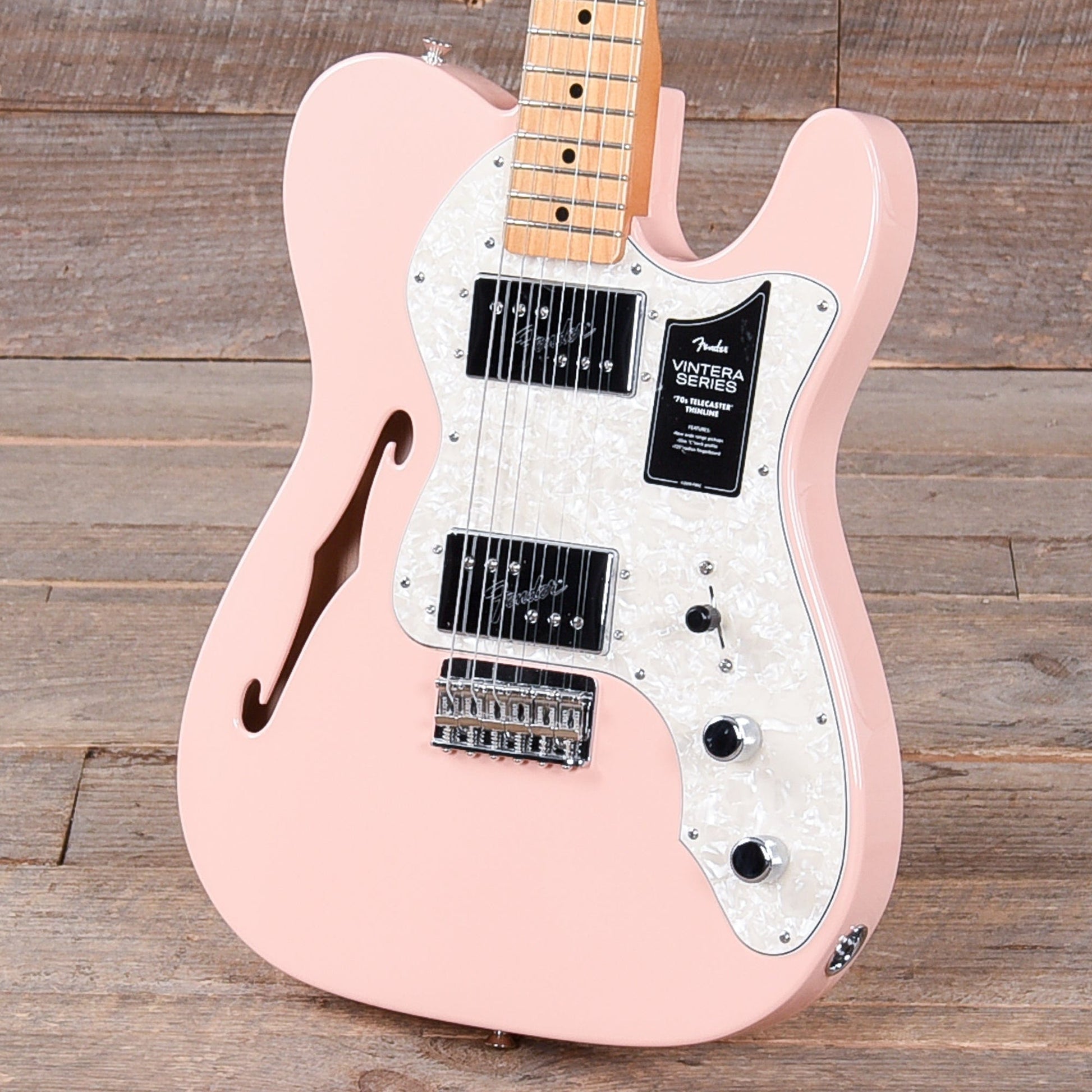 Fender Vintera '70s Telecaster Thinline Shell Pink w/4-Ply Aged Pearl Pickguard Electric Guitars / Semi-Hollow