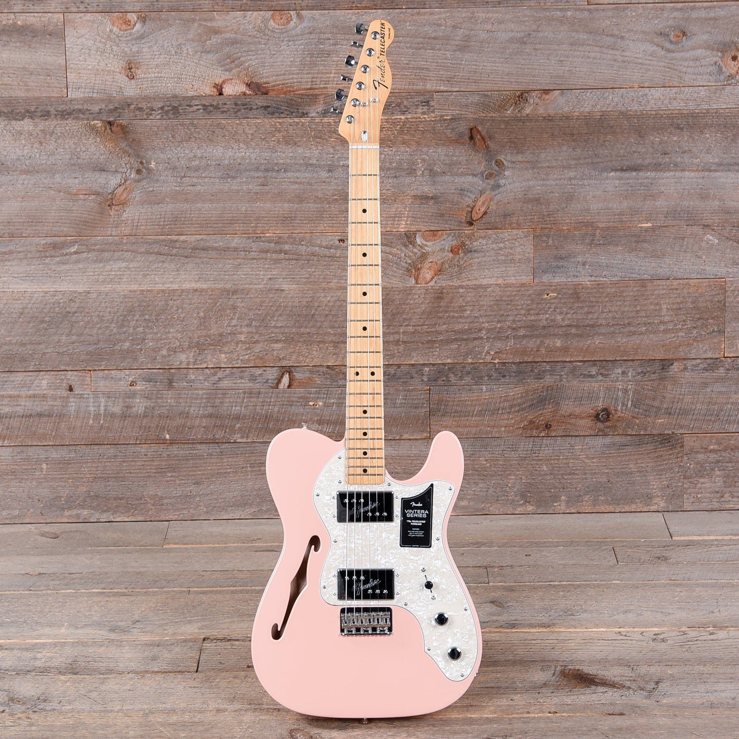 Fender Vintera '70s Telecaster Thinline Shell Pink w/4-Ply Aged Pearl Pickguard Electric Guitars / Semi-Hollow
