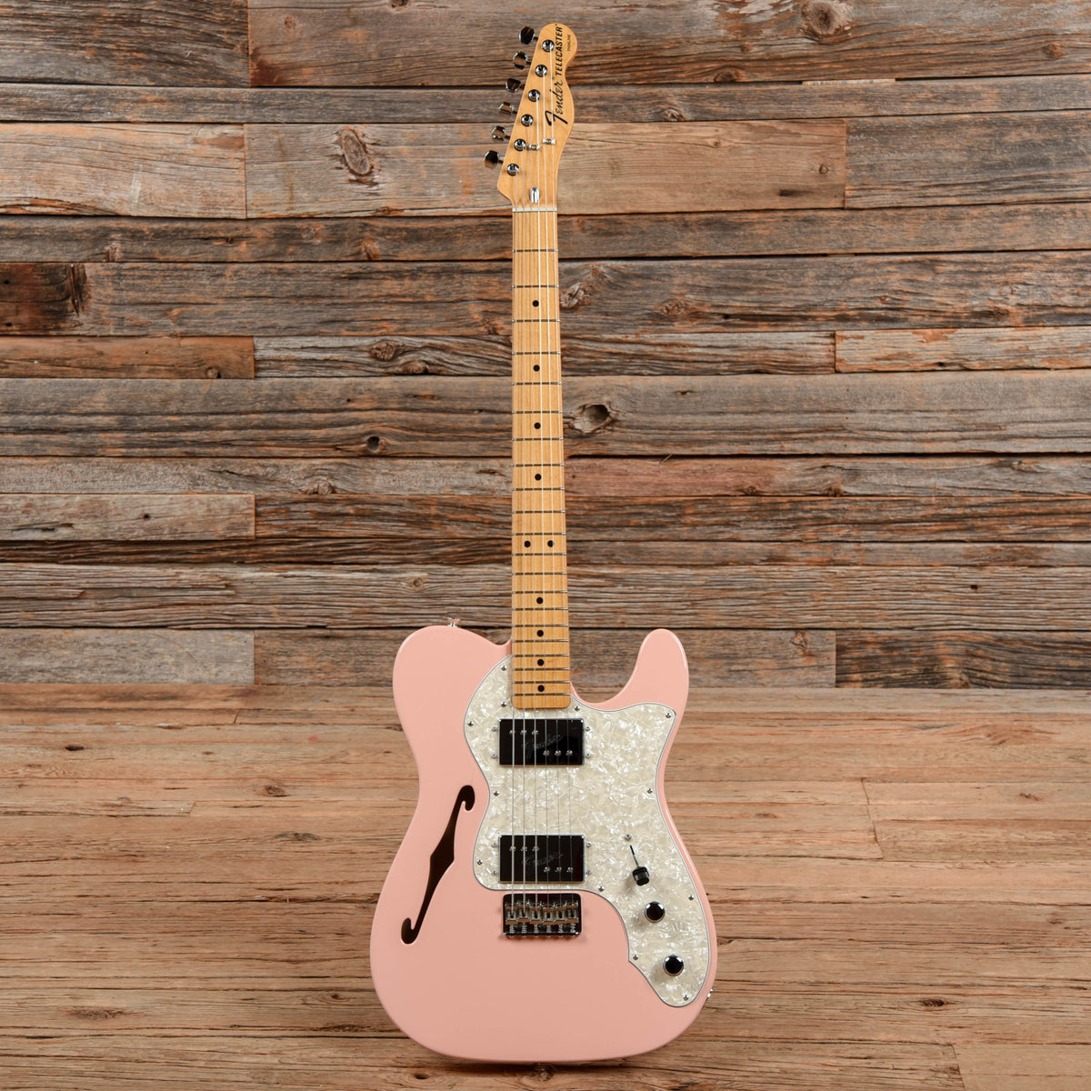 Fender Vintera '70s Telecaster Thinline Shell Pink w/4-Ply Aged Pearl ...