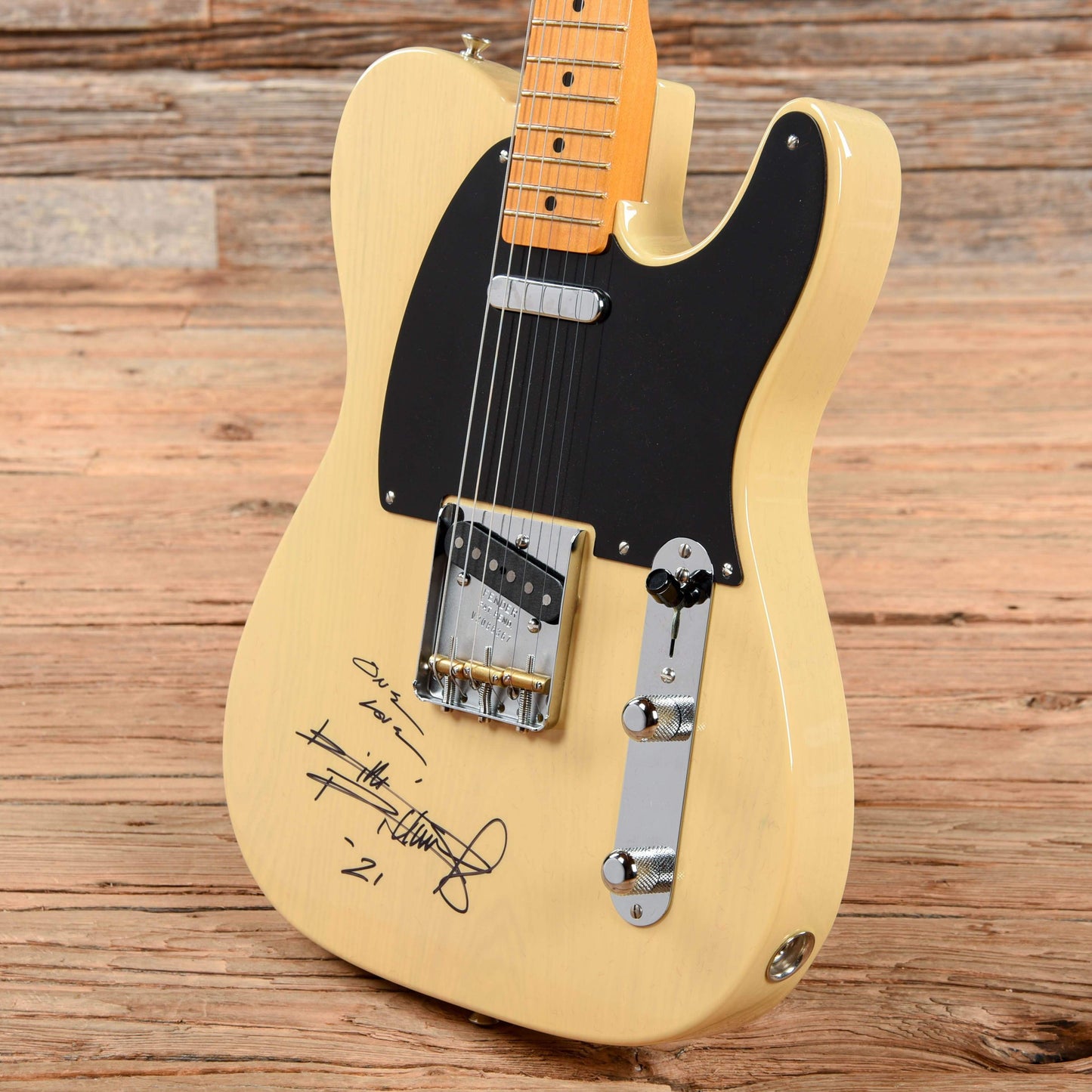 Fender 70th Anniversary Broadcaster Signed by Keith Richards Blackguard Blonde 2019 Electric Guitars / Solid Body