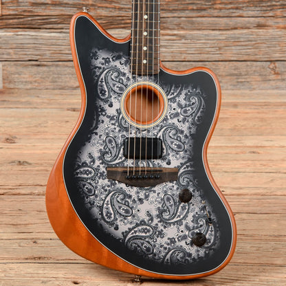 Fender American Acoustasonic Jazzmaster Black Paisley 2022 Electric Guitars / Solid Body