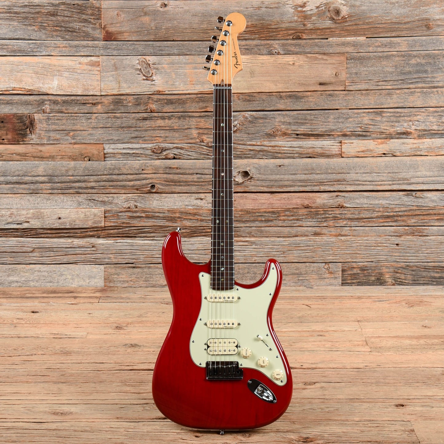 Fender American Deluxe Fat Stratocaster Crimson Red Transparent 2001 Electric Guitars / Solid Body
