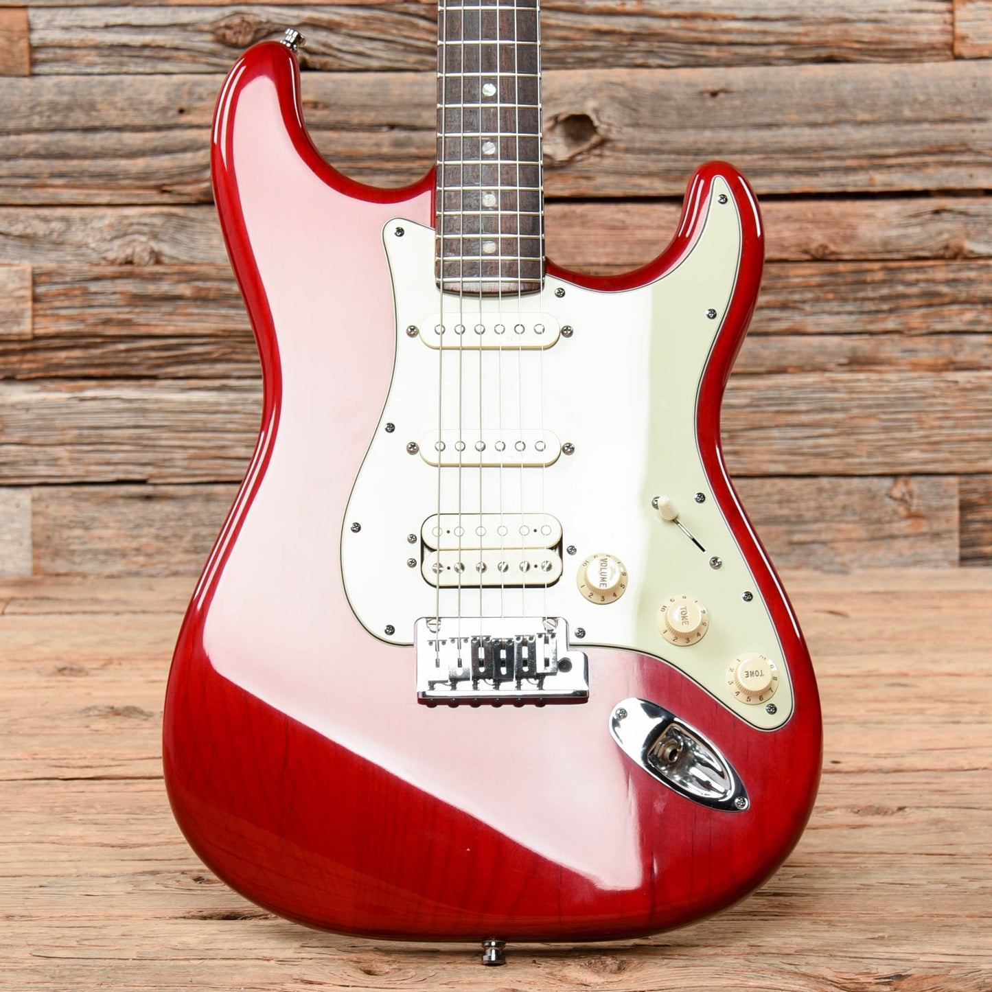 Fender American Deluxe Fat Stratocaster Crimson Red Transparent 2001 Electric Guitars / Solid Body