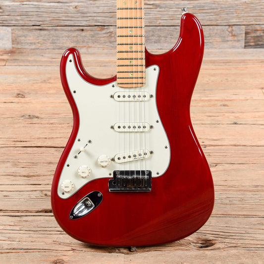 Fender American Deluxe Stratocaster Crimson Red Transparent 2000 LEFTY Electric Guitars / Solid Body