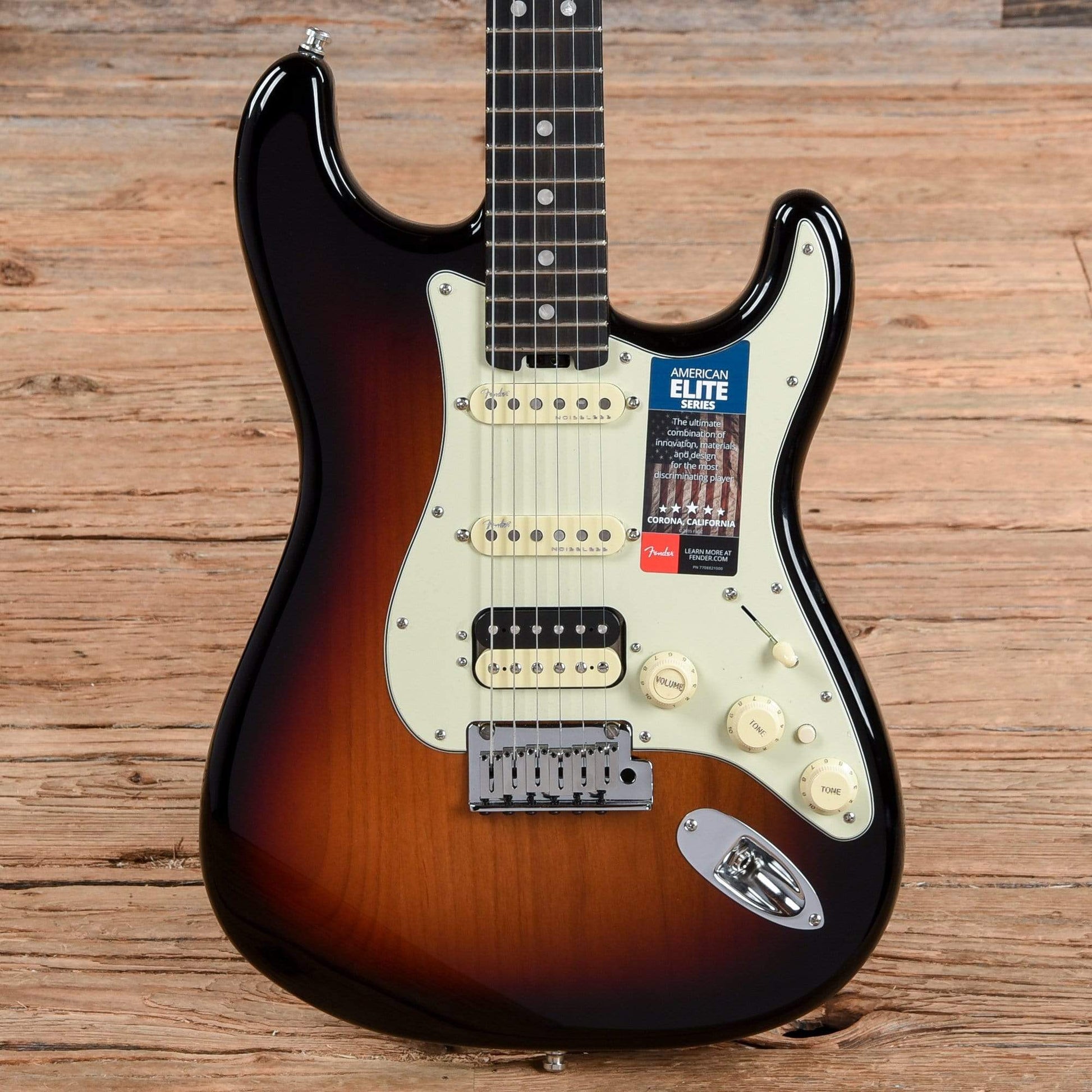 Fender American Elite Stratocaster HSS Shawbucker EB 3-Color Sunburst Electric Guitars / Solid Body