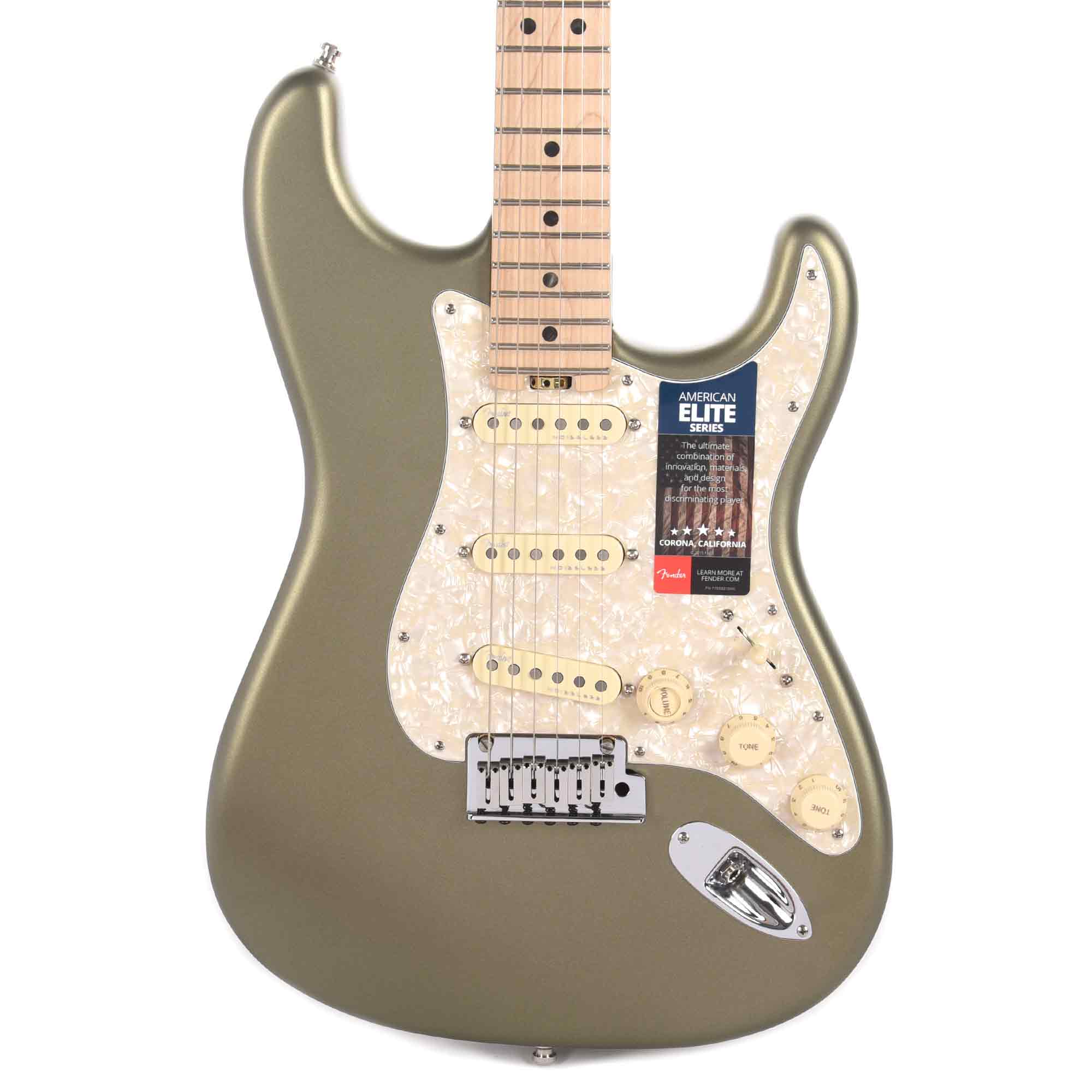 Fender American Elite Stratocaster Satin Jade Pearl Metallic Electric Guitars / Solid Body