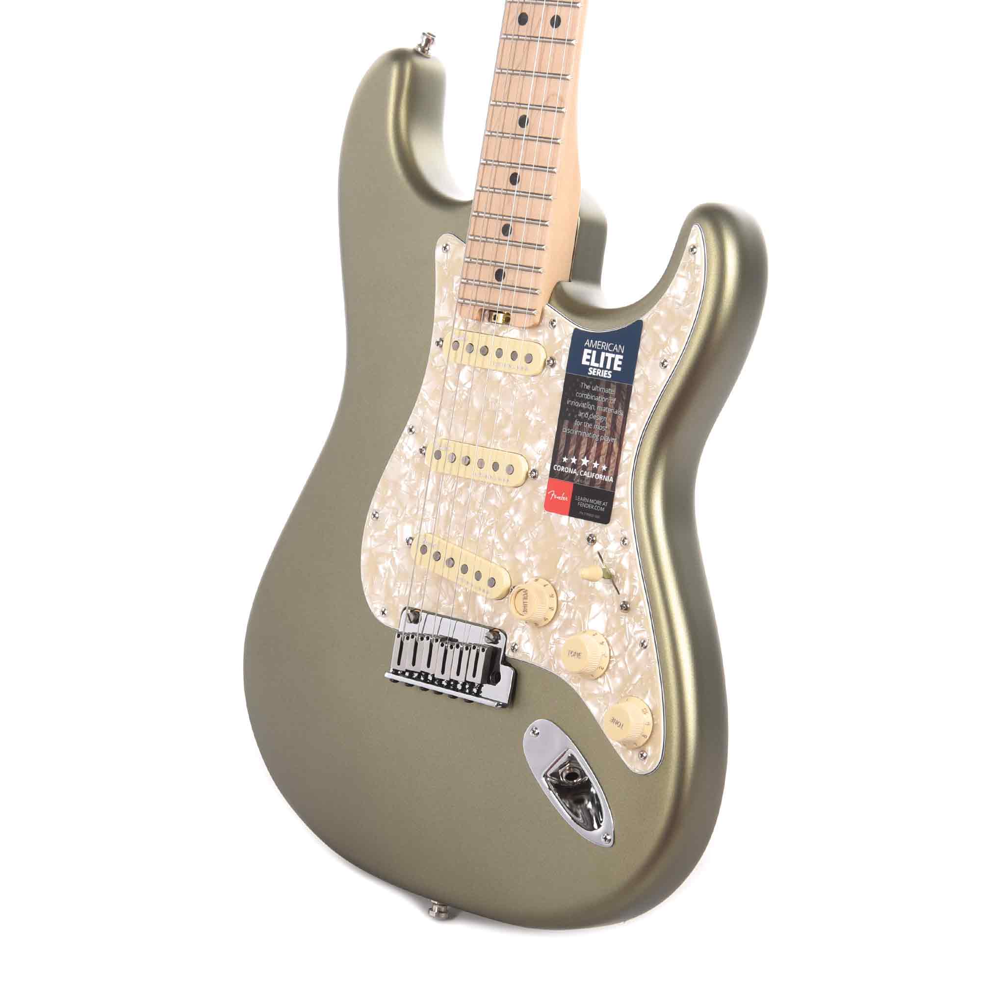 Fender American Elite Stratocaster Satin Jade Pearl Metallic Electric Guitars / Solid Body
