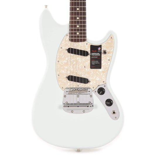 Fender American Performer Mustang Satin Sonic Blue Electric Guitars / Solid Body