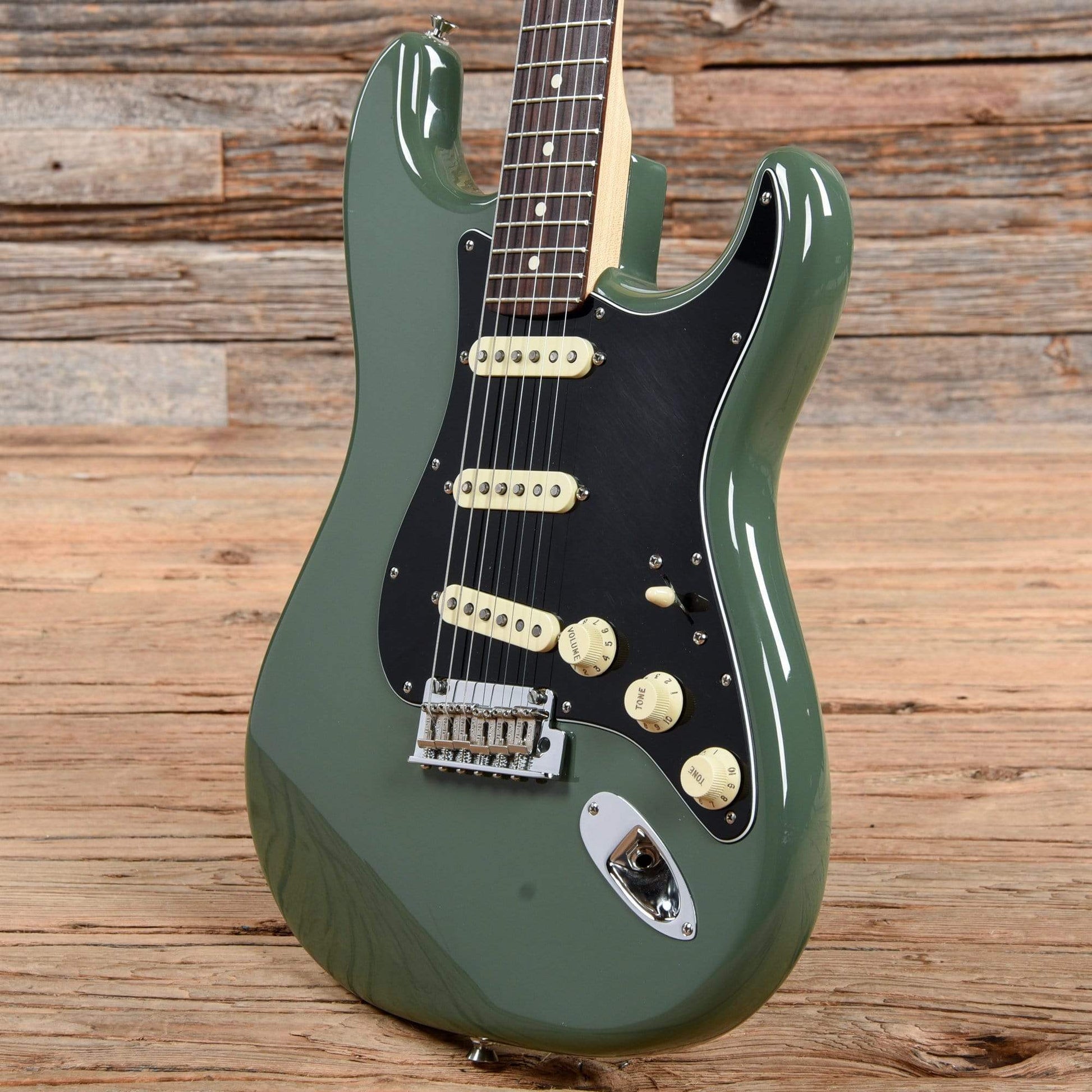 Fender American Pro Stratocaster Antique Olive 2016 Electric Guitars / Solid Body