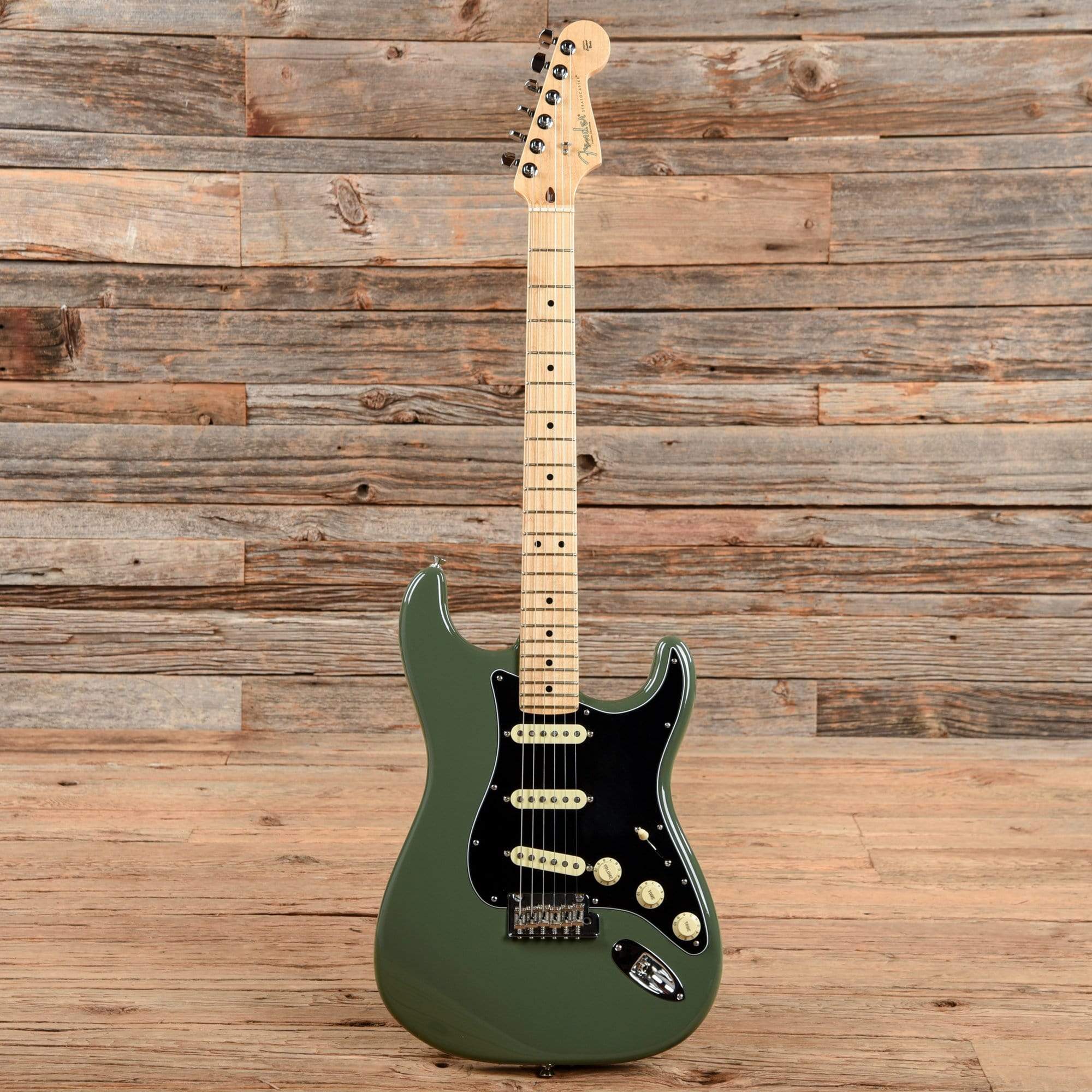 Fender American Pro Stratocaster Antique Olive 2017 Electric Guitars / Solid Body
